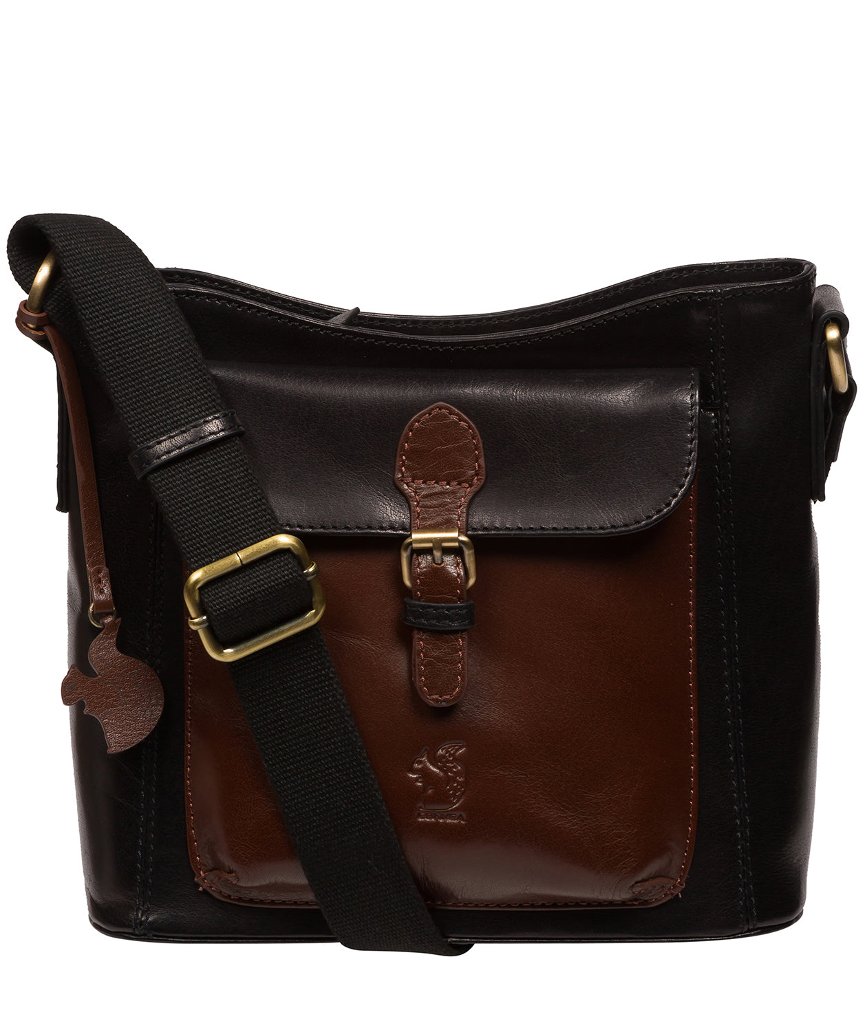 Carla Black Conker Brown Leather Cross Body Bag