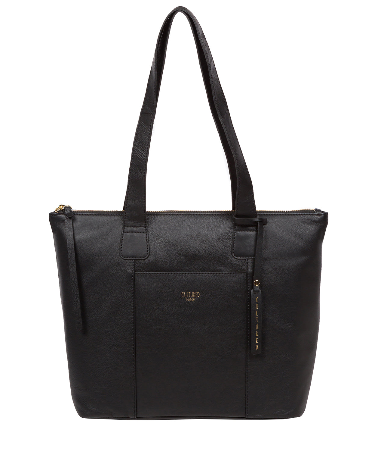 Black Leather Handbag Kensal by Cultured London