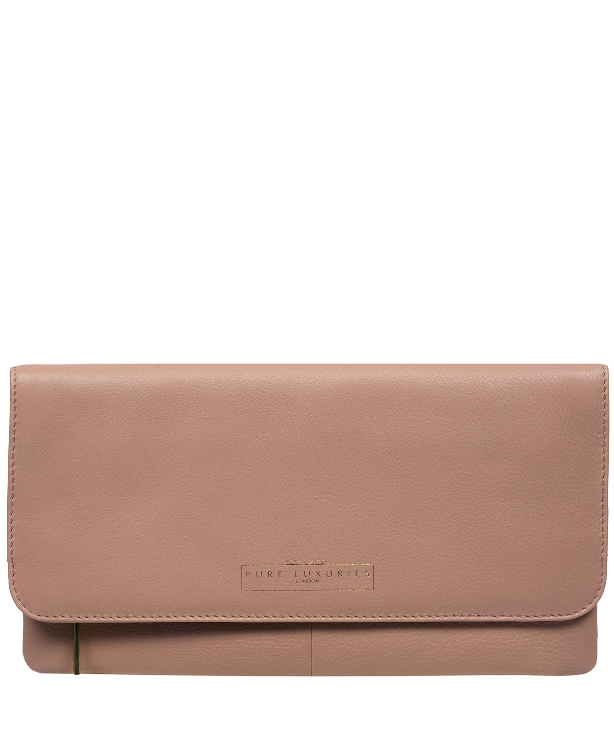 Blush pink good leather clutch purse