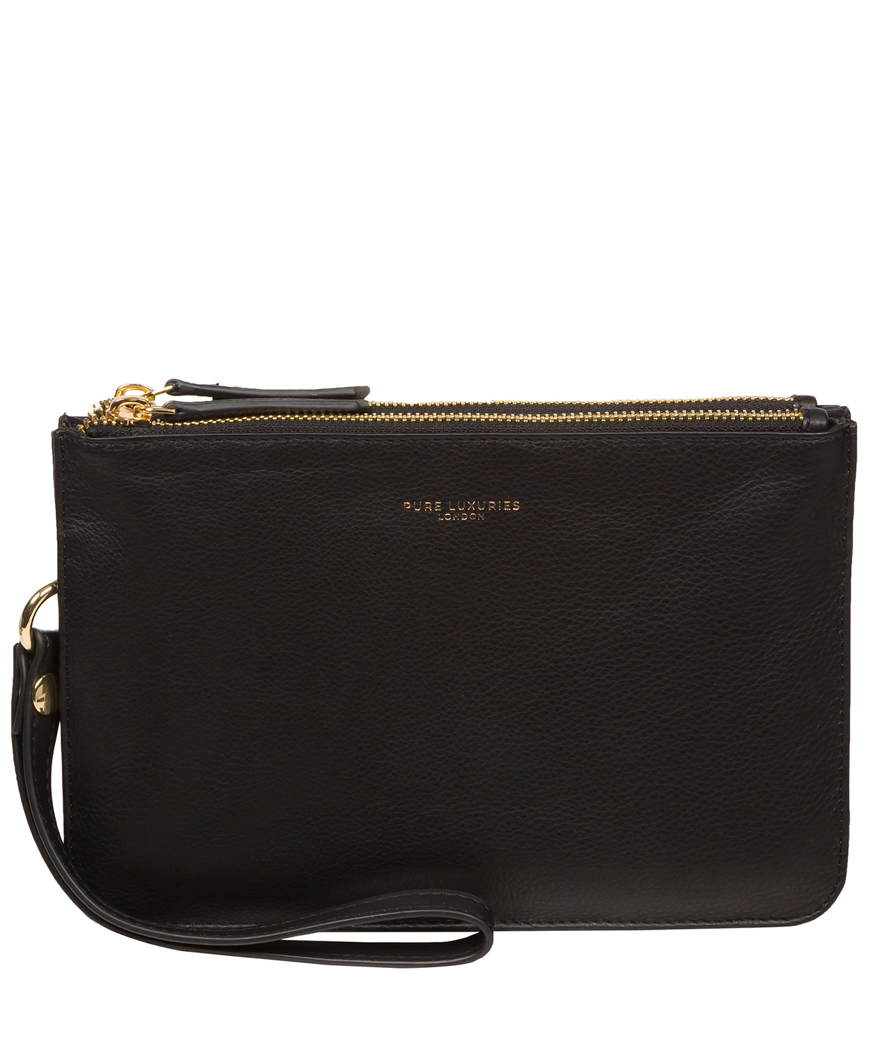 Black leather clutch best sale