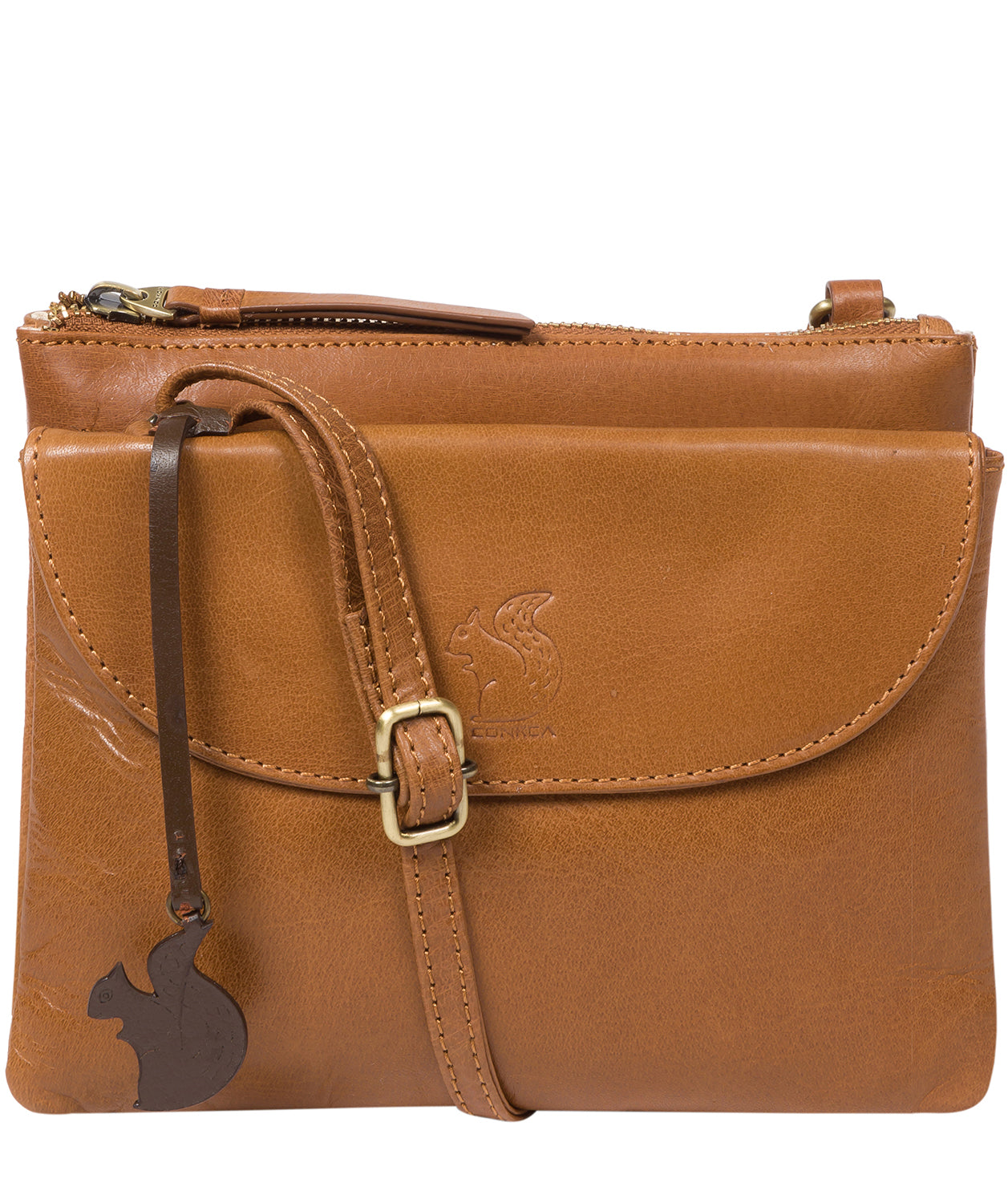 Dark tan cross online body bag