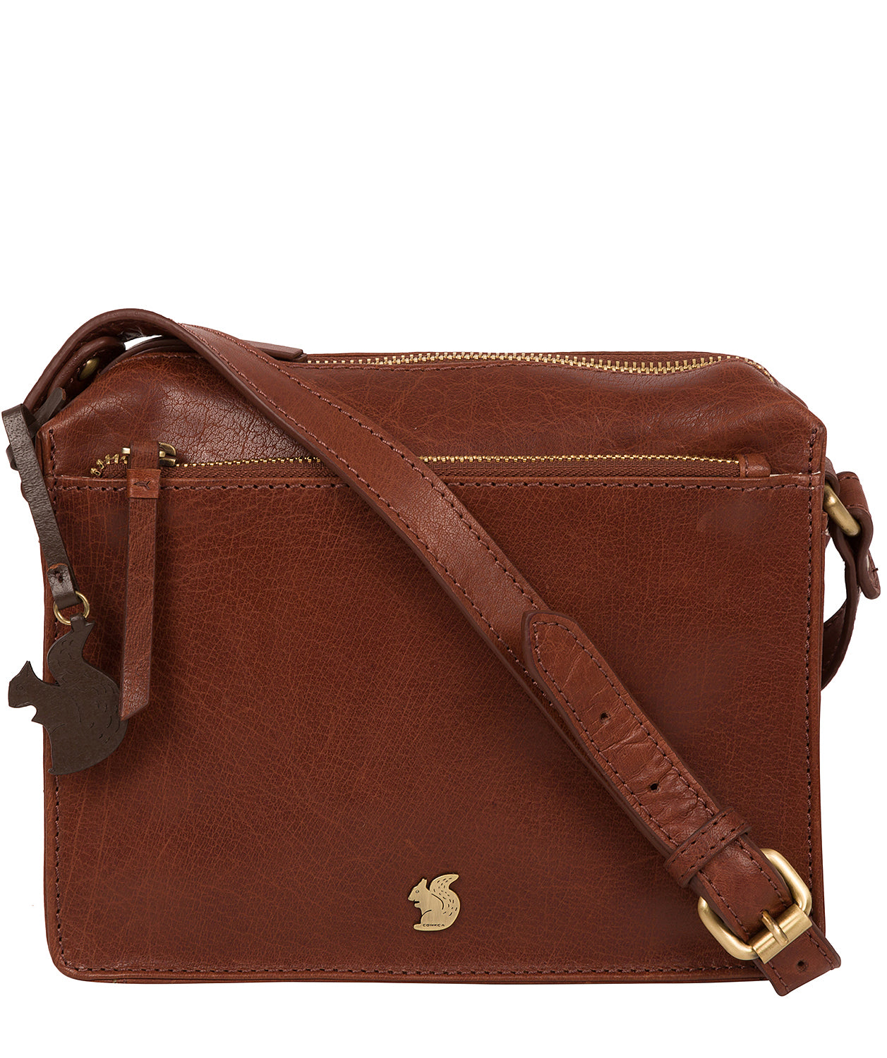 Brown leather cross over bag best sale