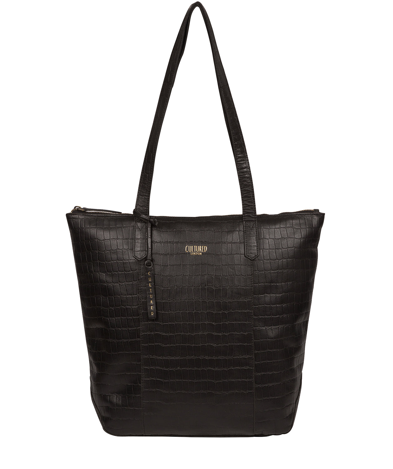 Black Leather Tote Bag Havering by Cultured London Pure