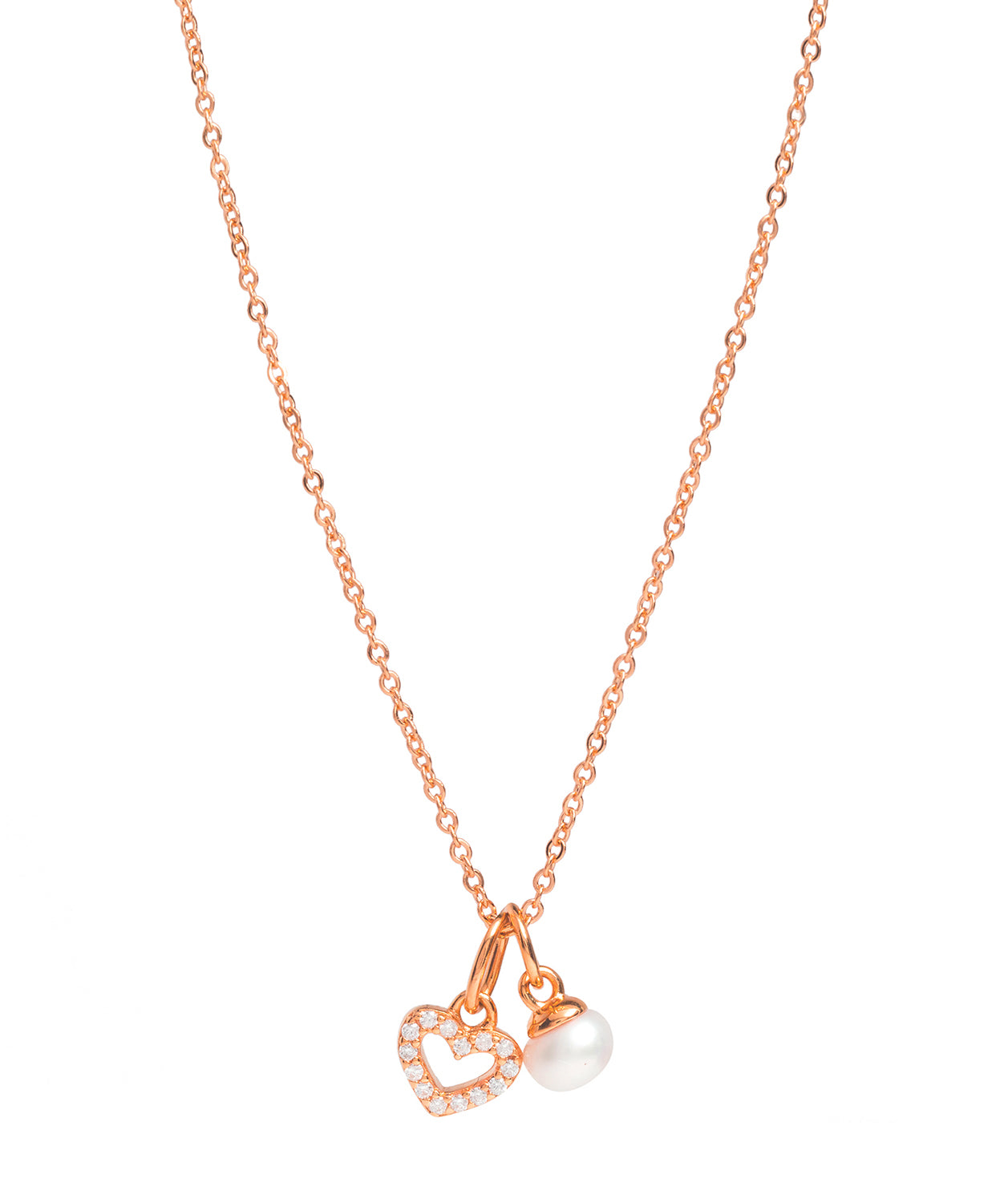 Outlet Rose Gold Over 925 Silver Heart Necklace