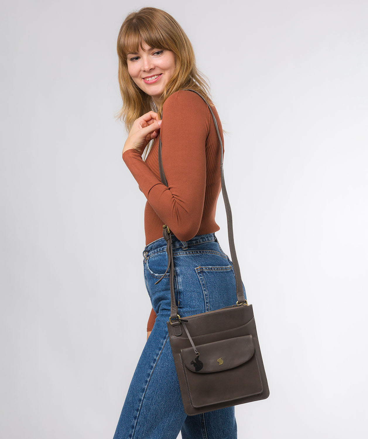 Conkca London Originals Collection #product-type#: 'Lauryn' Slate Leather Cross Body Bag