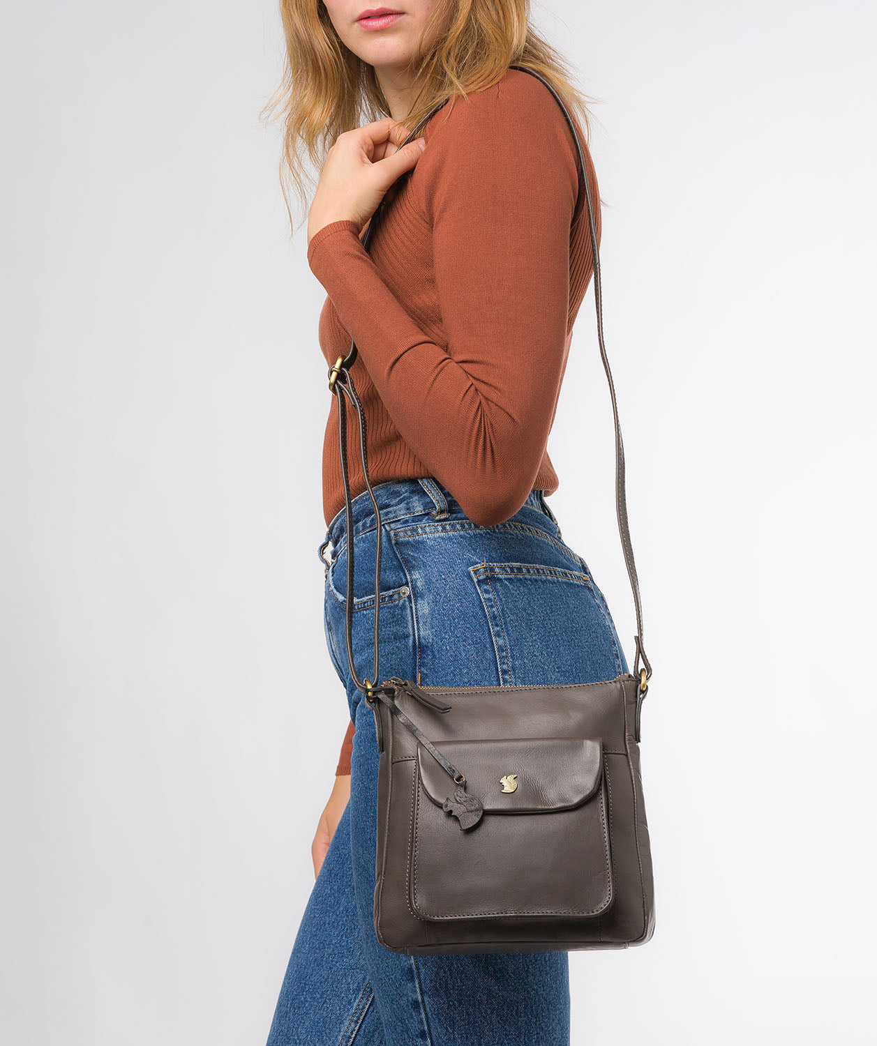 Conkca London Originals Collection #product-type#: 'Shona' Slate Leather Cross Body Bag