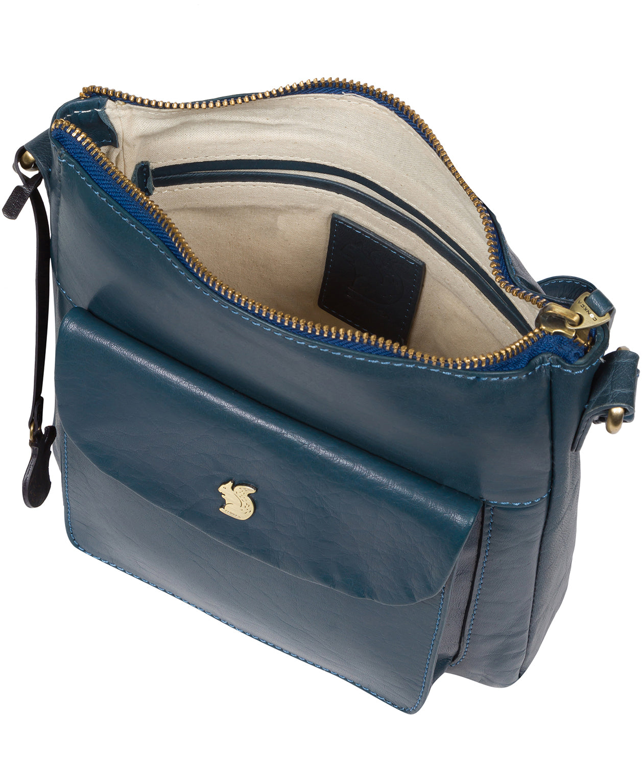 'Shona' Snorkel Blue Leather Cross Body Bag