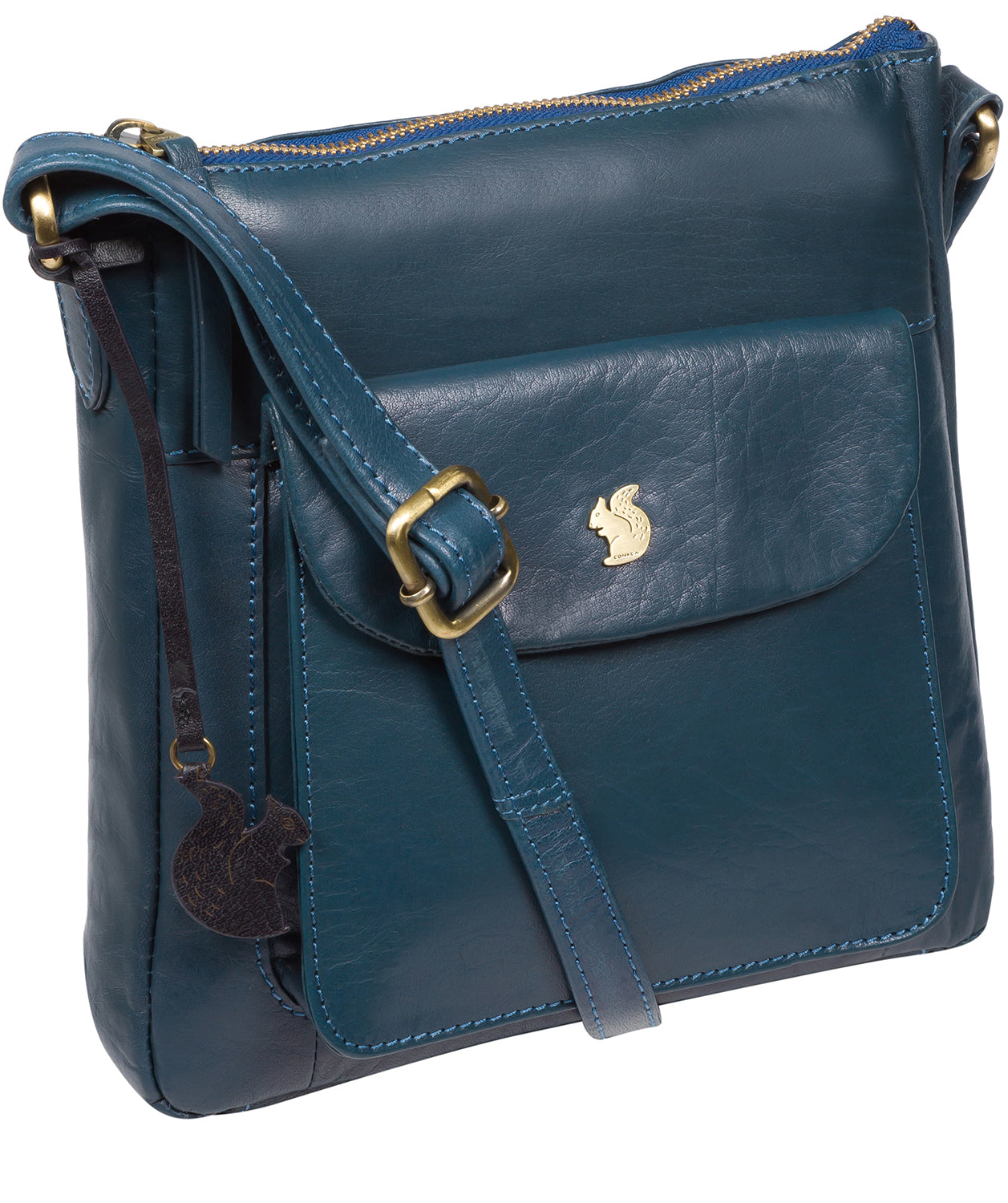 'Shona' Snorkel Blue Leather Cross Body Bag