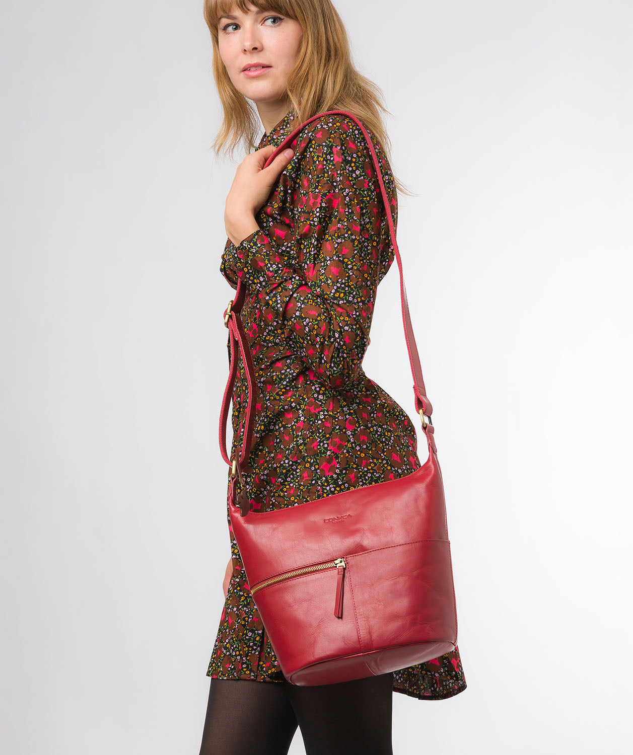 Conkca London Originals Collection #product-type#: 'Kristin' Chilli Pepper Leather Shoulder Bag