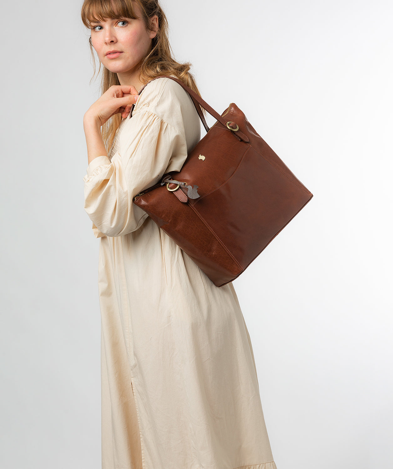 Brown Leather Tote Bag 'Mondo' by Conkca London – Pure Luxuries London