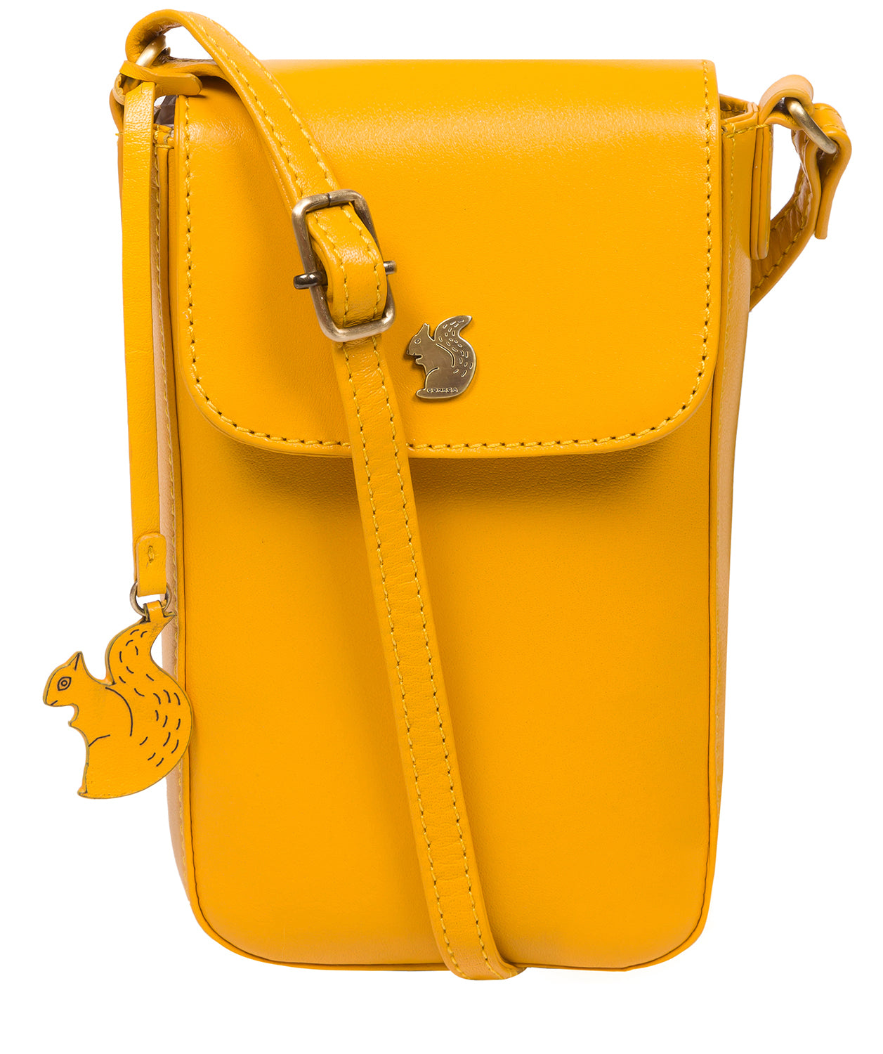 Conkca London Originals Collection Bags: 'Buzz' Lemon Drop Leather Cross Body Phone Bag