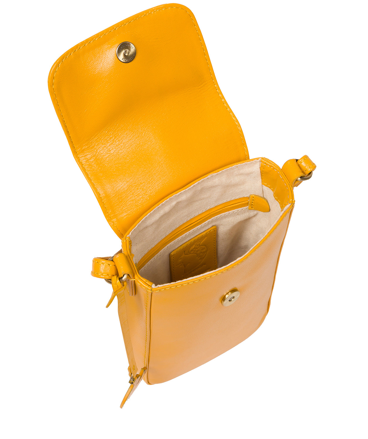 Conkca London Originals Collection Bags: 'Buzz' Lemon Drop Leather Cross Body Phone Bag