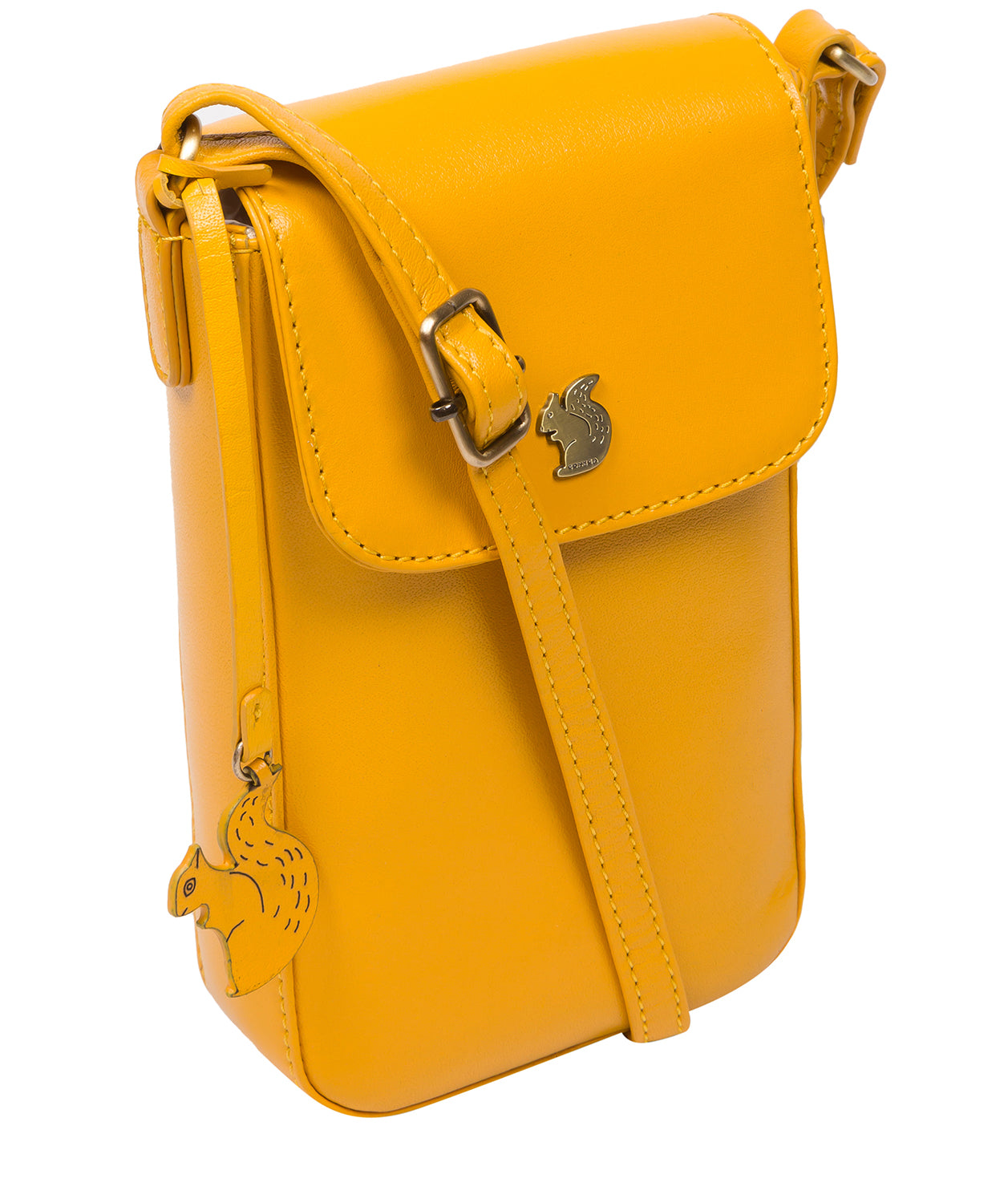 Conkca London Originals Collection Bags: 'Buzz' Lemon Drop Leather Cross Body Phone Bag