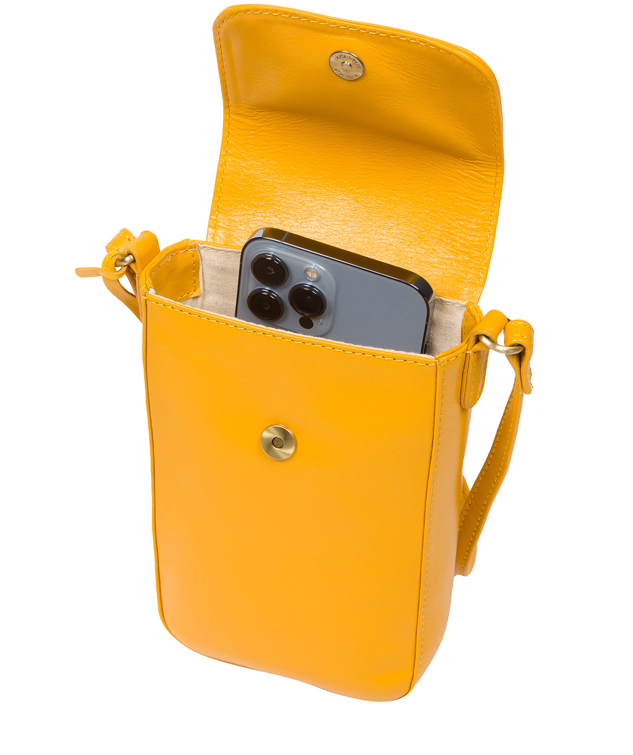 Conkca London Originals Collection Bags: 'Buzz' Lemon Drop Leather Cross Body Phone Bag