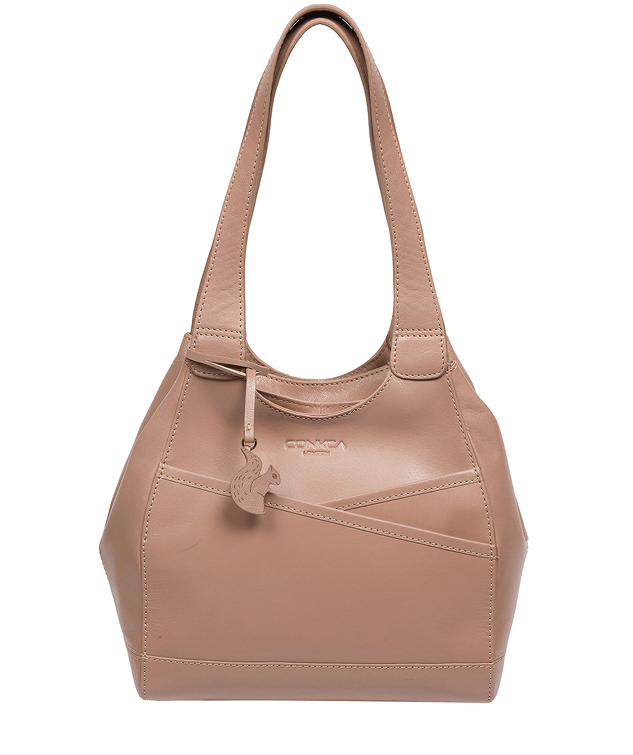 Conkca London Originals Collection Bags: 'Juliet' Natural Taupe Leather Handbag