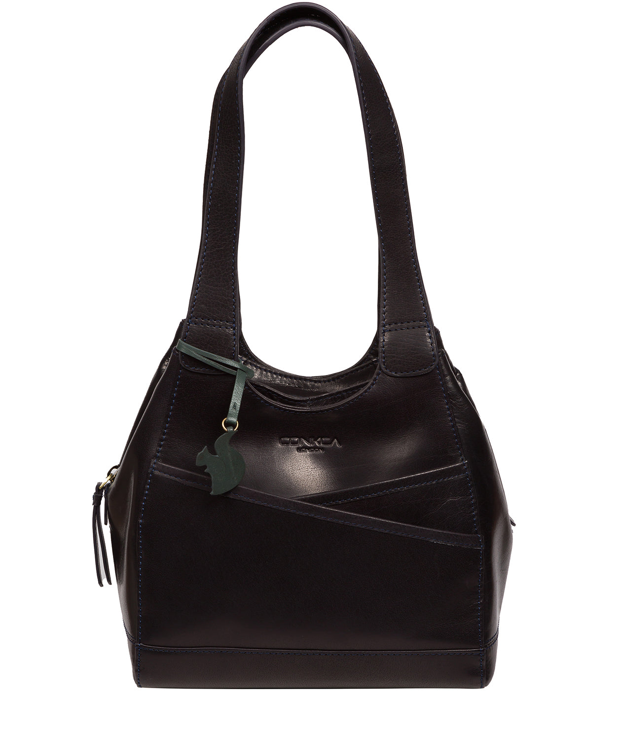 Conkca London Originals Collection Bags: 'Juliet' Navy Leather Handbag