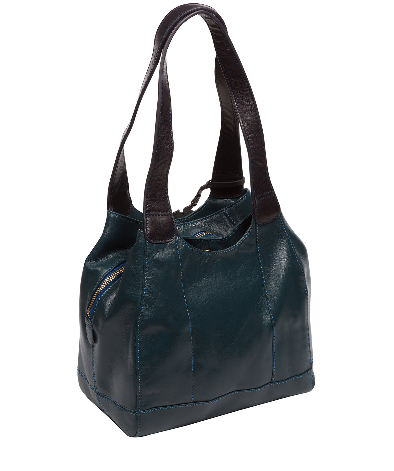 'Juliet' Snorkel Blue & Navy Leather Handbag