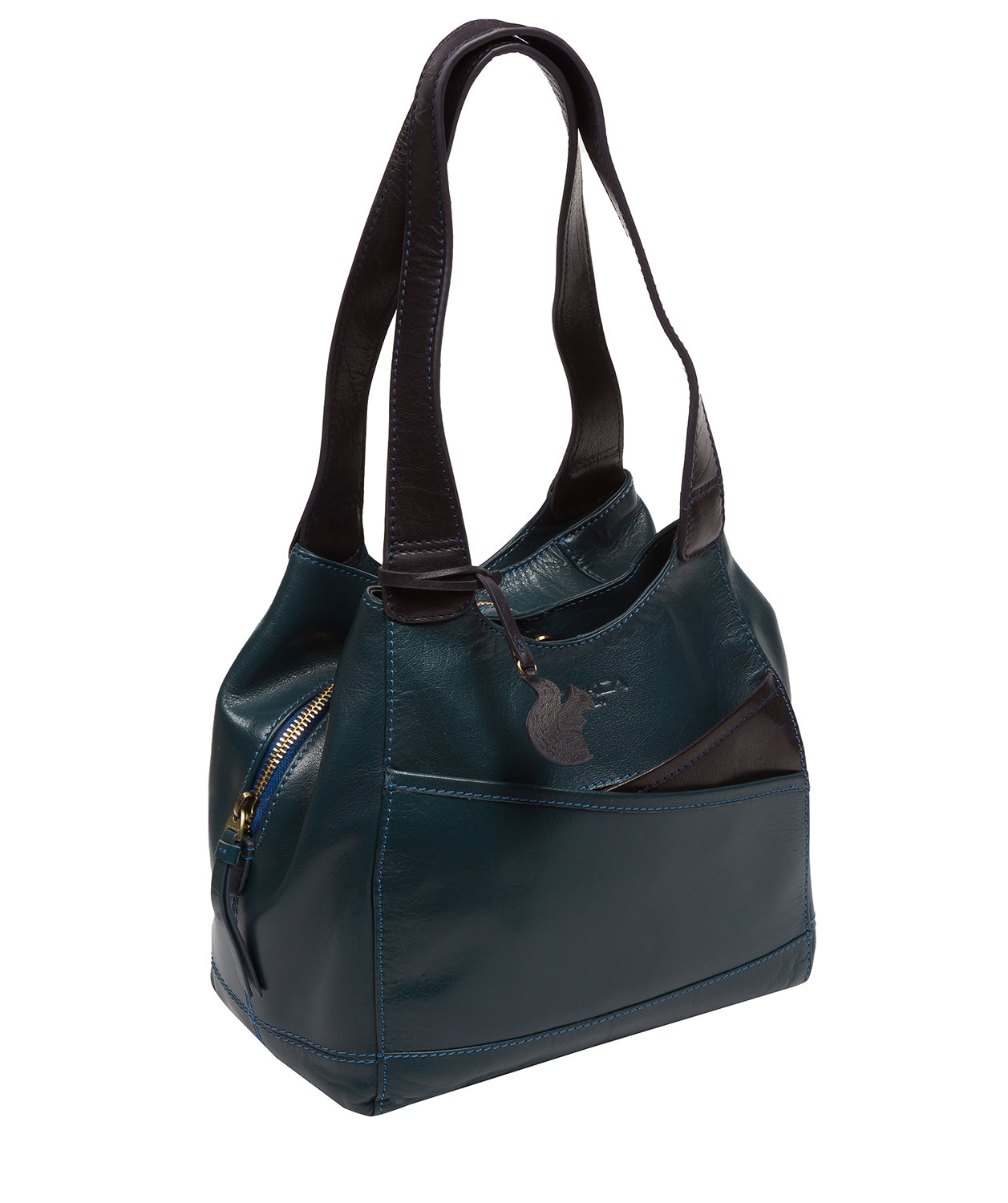 'Juliet' Snorkel Blue & Navy Leather Handbag