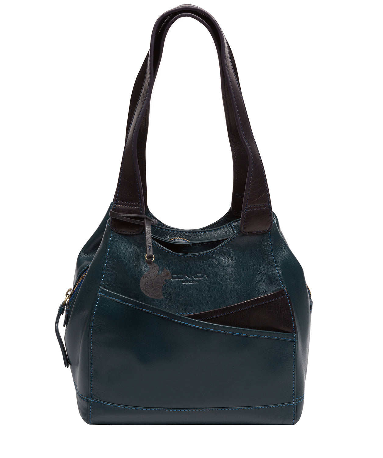 'Juliet' Snorkel Blue & Navy Leather Handbag