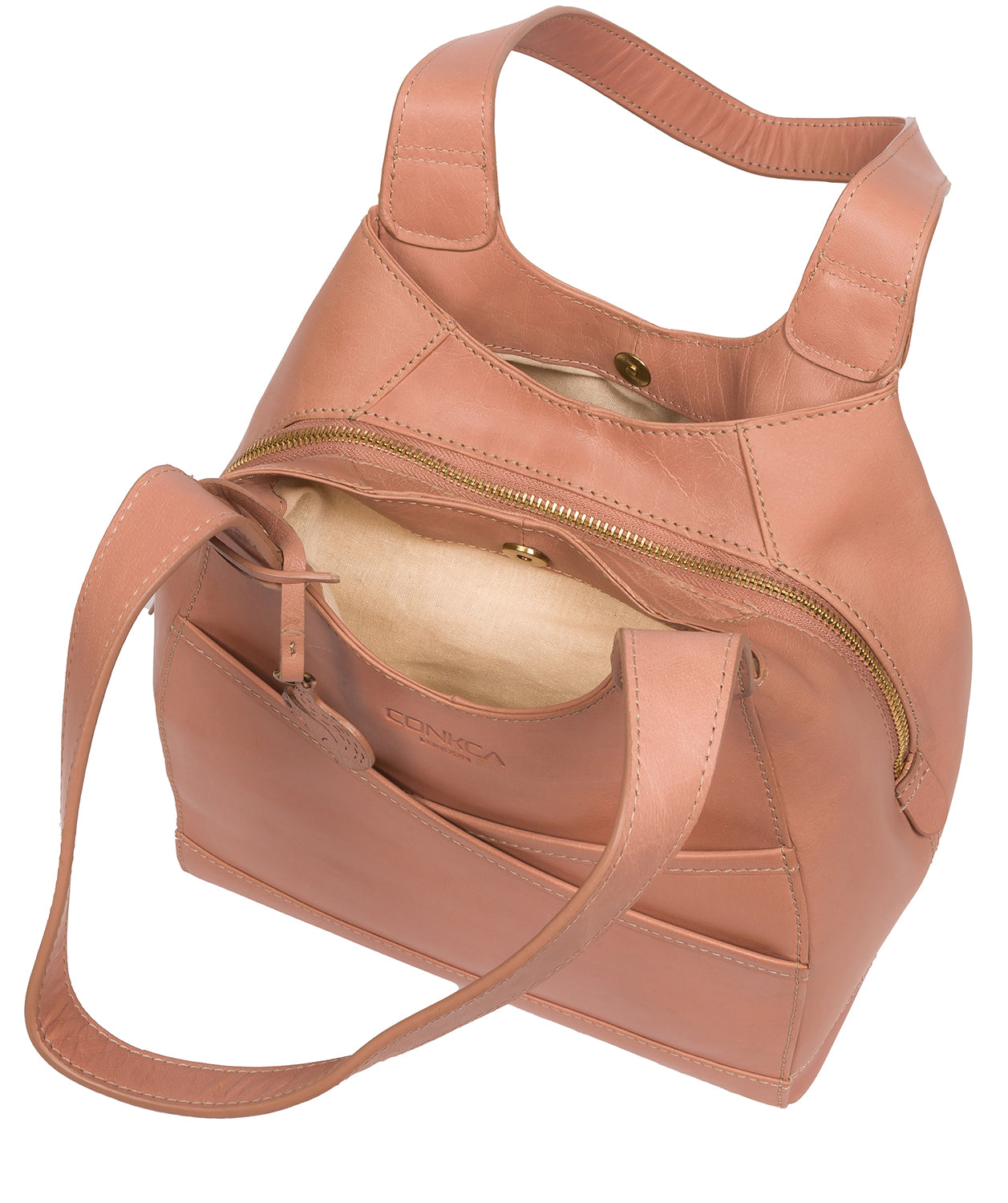 Conkca London Originals Collection Bags: 'Juliet' Subtle Pink Leather Handbag