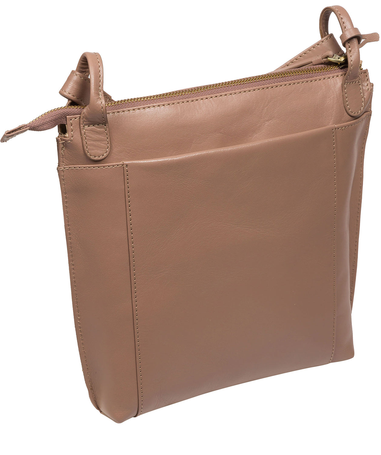 Conkca London Originals Collection Bags: 'Rego' Natural Taupe Leather Cross Body Bag