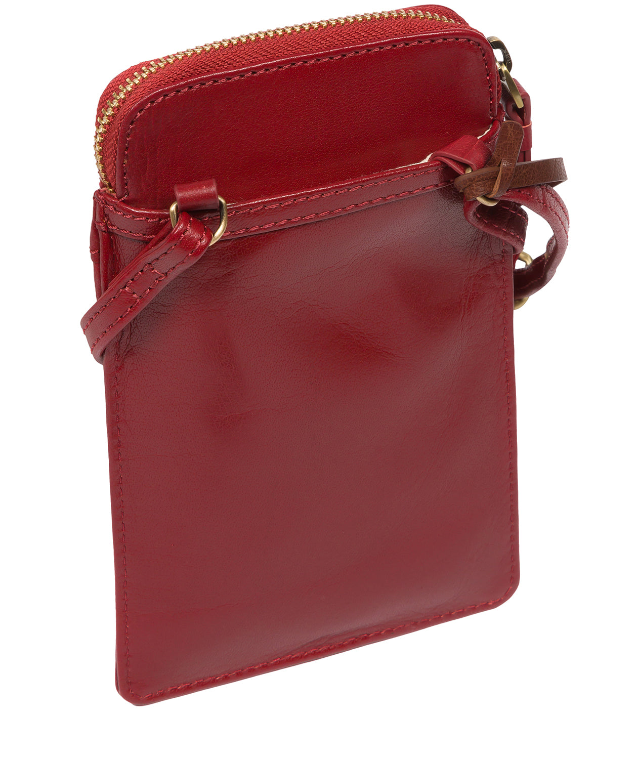 Conkca London Originals Collection Bags: 'Bambino' Chilli Pepper Leather Cross Body Phone Bag