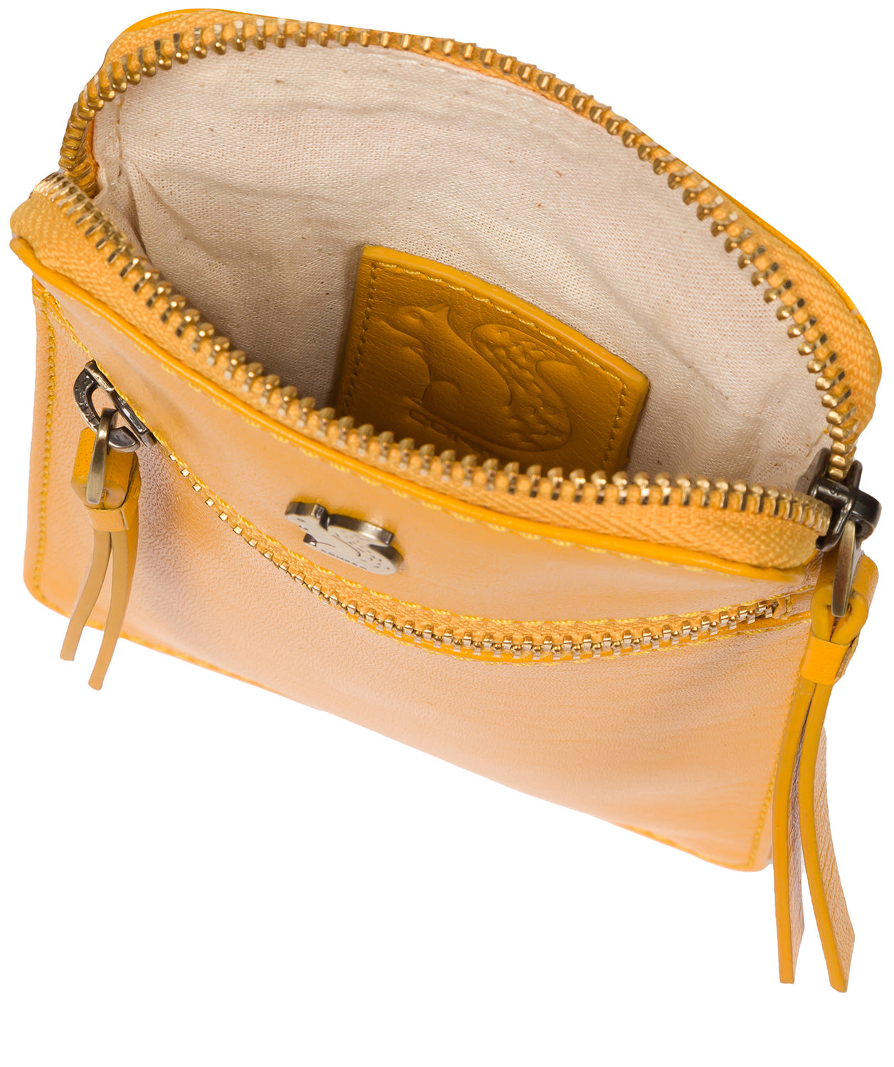 Conkca London Originals Collection Bags: 'Bambino' Lemon Drop Leather Cross Body Phone Bag