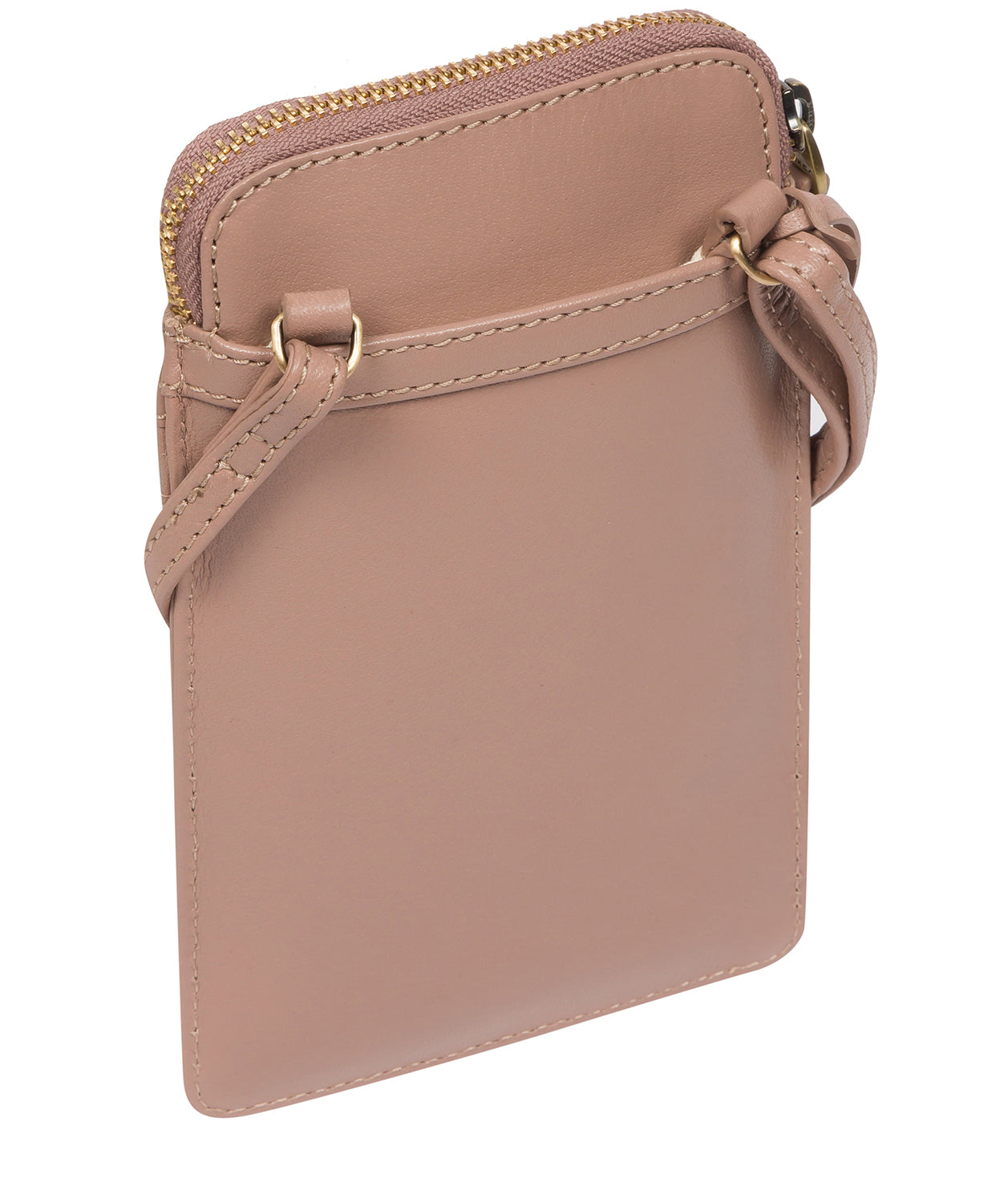 Conkca London Originals Collection Bags: 'Bambino' Natural Taupe Leather Cross Body Phone Bag