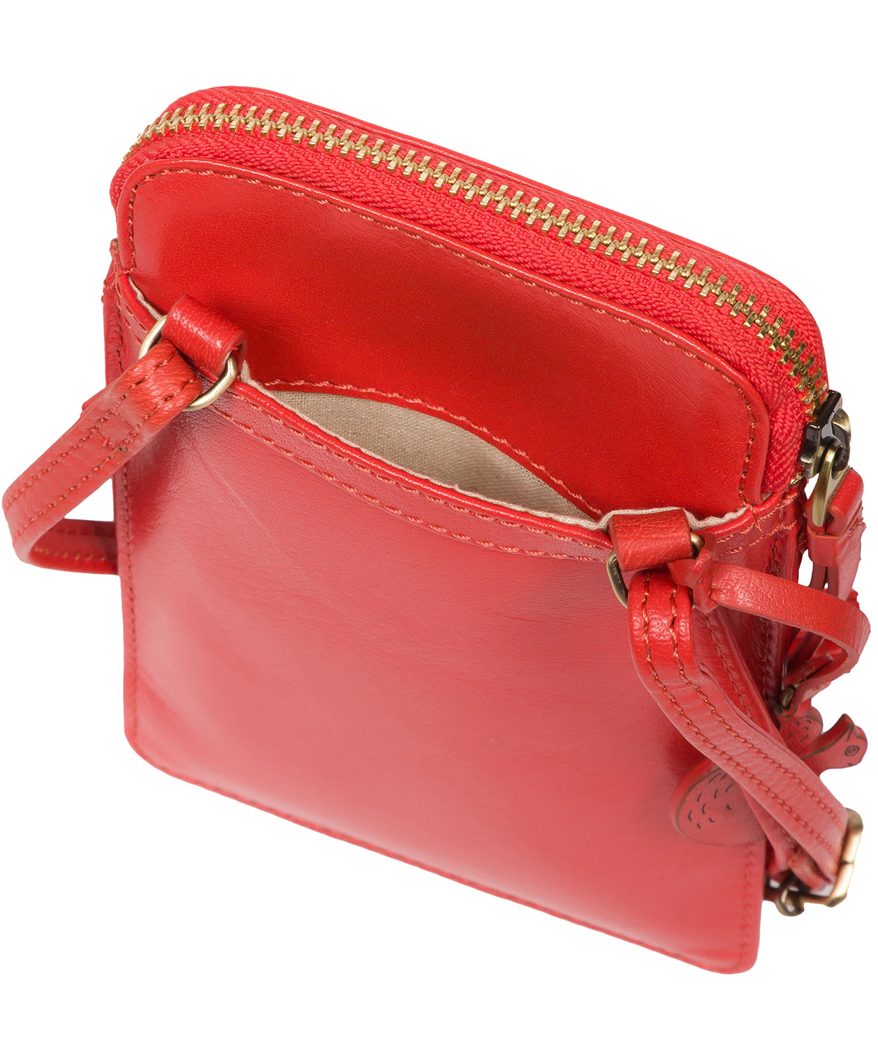 Conkca London Originals Collection Bags: 'Bambino' Orangeade Leather Cross Body Phone Bag