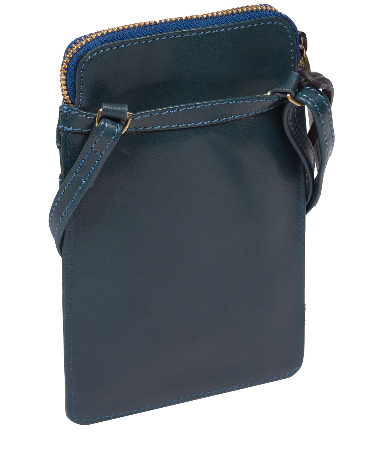 Conkca London Originals Collection Bags: 'Bambino' Snorkel Blue Leather Cross Body Phone Bag