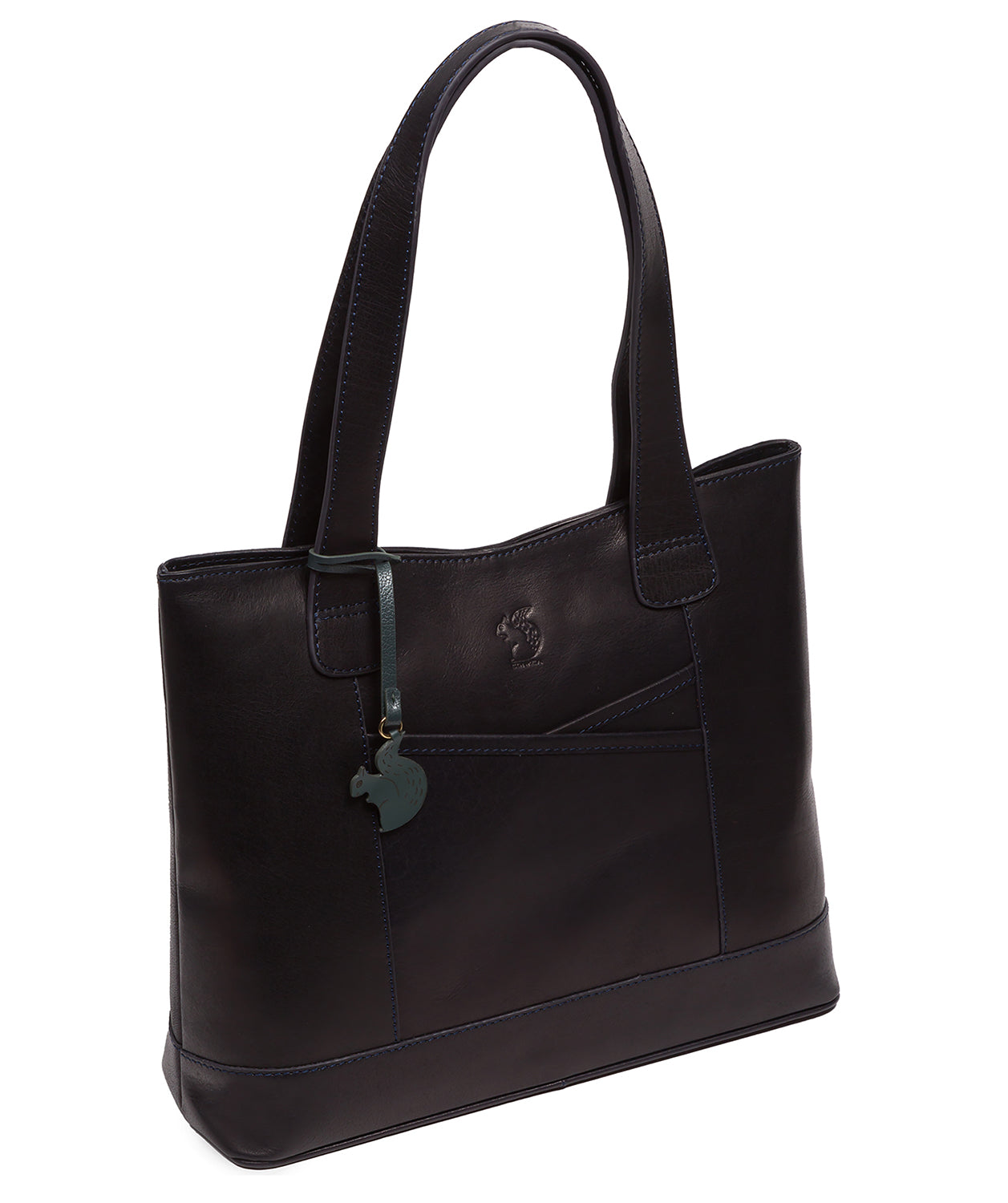 'Little Patience' Navy Leather Tote Bag