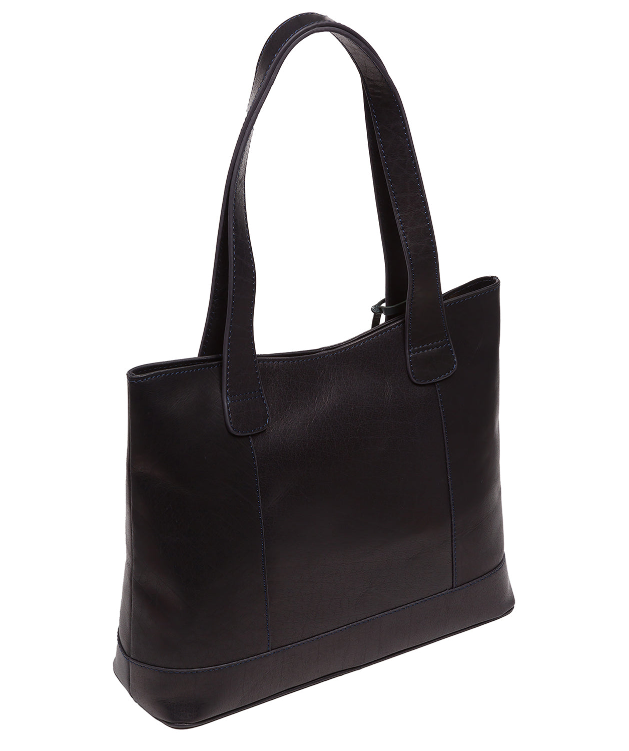 'Little Patience' Navy Leather Tote Bag