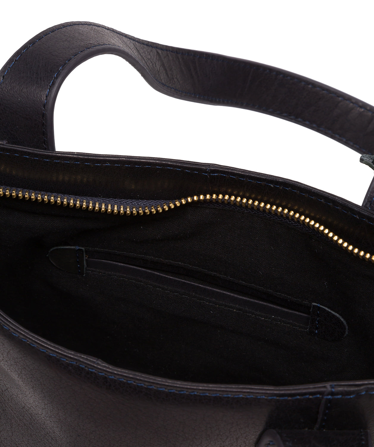 'Little Patience' Navy Leather Tote Bag