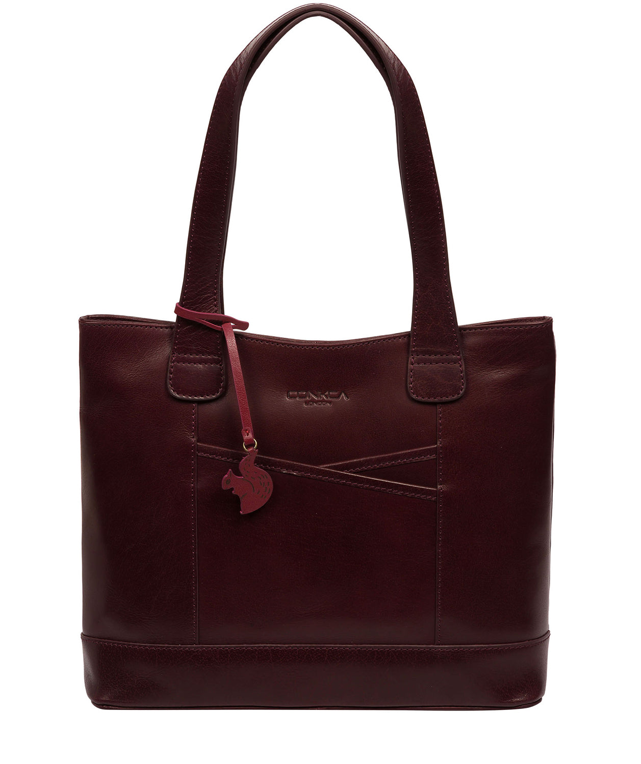 Little Patience Plum Leather Tote Bag