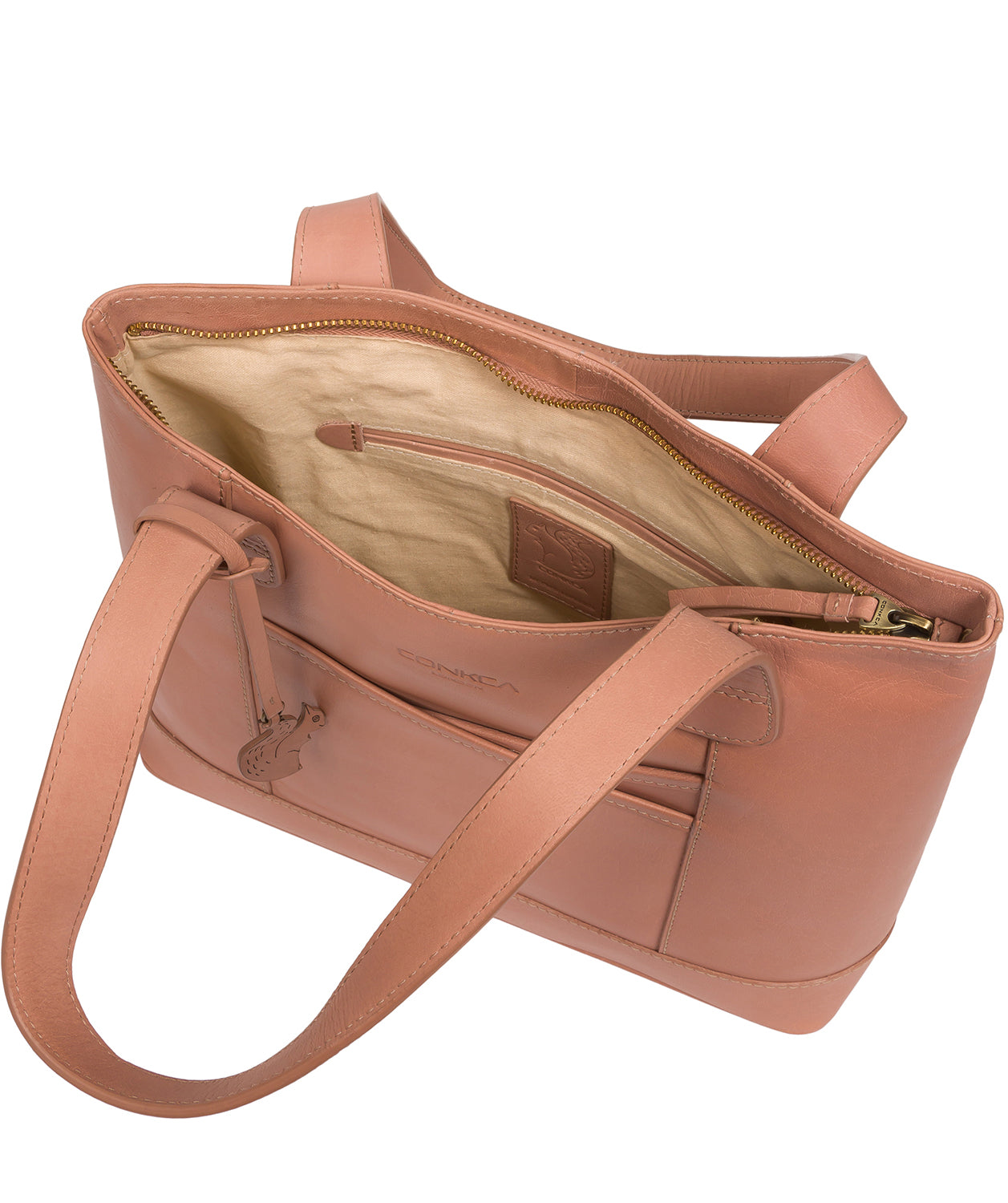 Conkca London Originals Collection Bags: 'Little Patience' Subtle Pink Leather Tote Bag