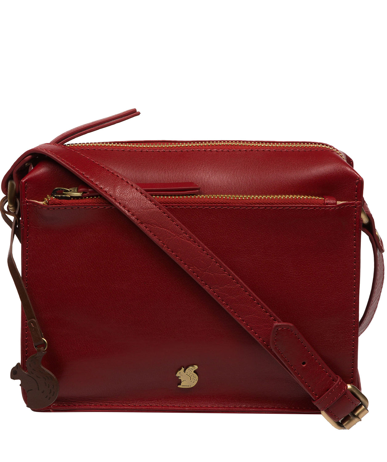 Conkca London Originals Collection Bags: 'Aurora' Chilli Pepper Leather Cross Body Bag