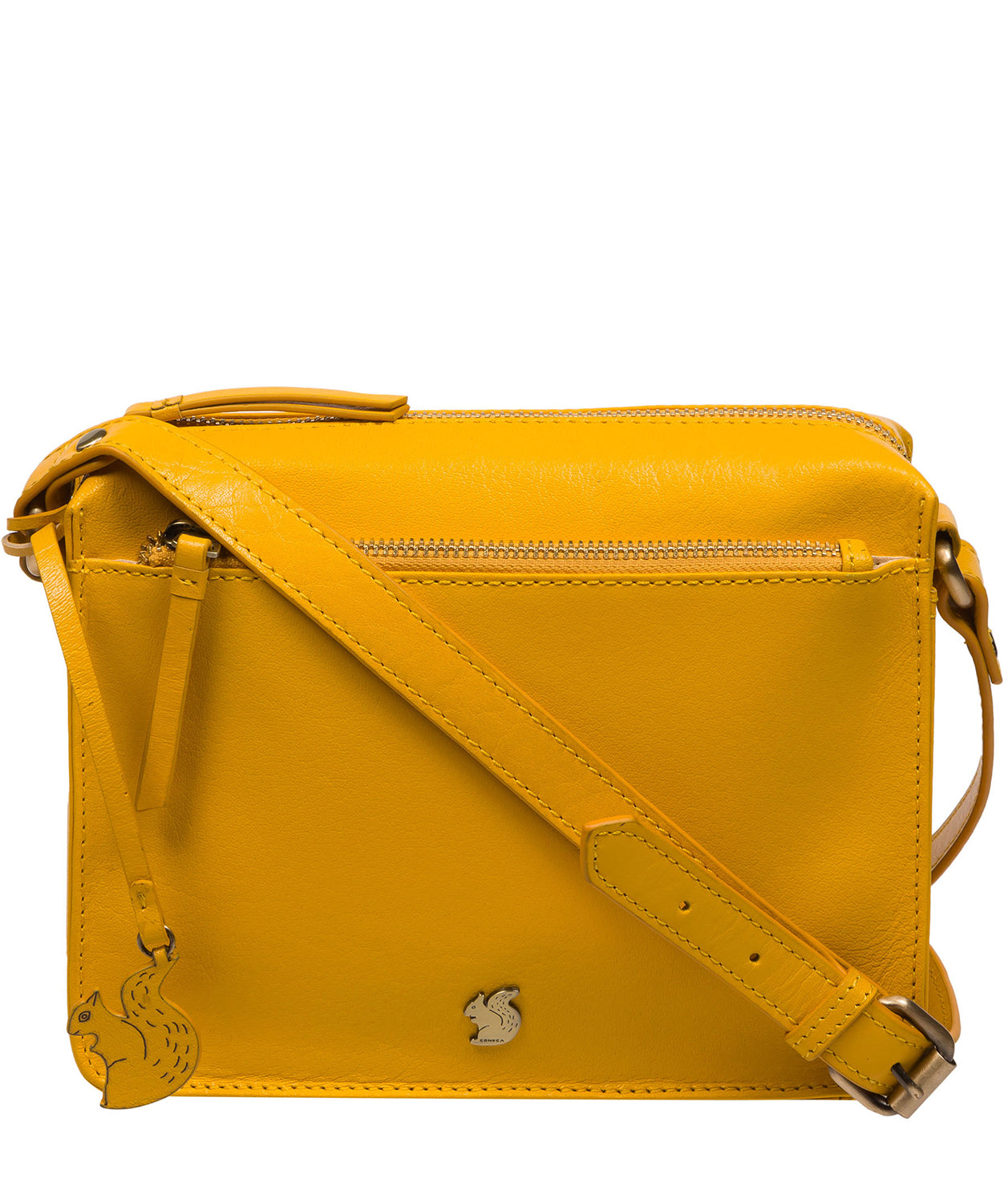 Conkca London Originals Collection Bags: 'Aurora' Lemon Drop Leather Cross Body Bag