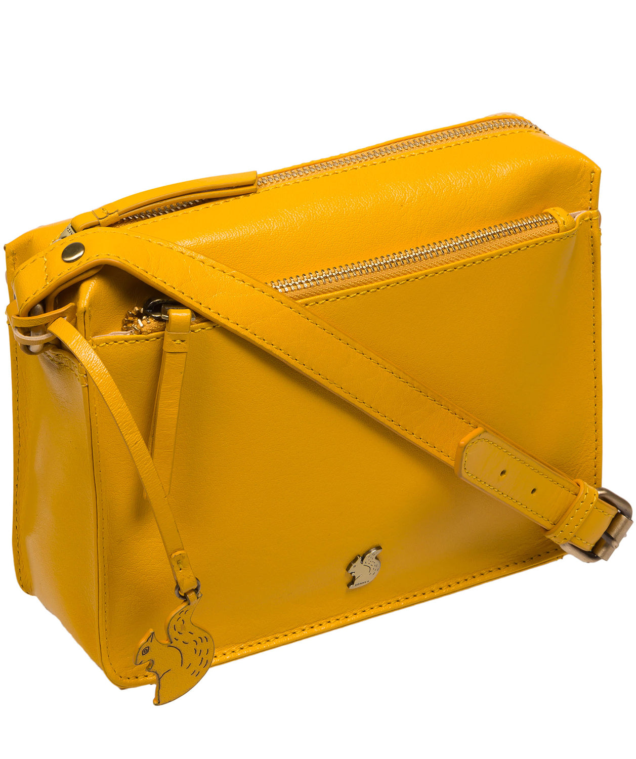 Conkca London Originals Collection Bags: 'Aurora' Lemon Drop Leather Cross Body Bag