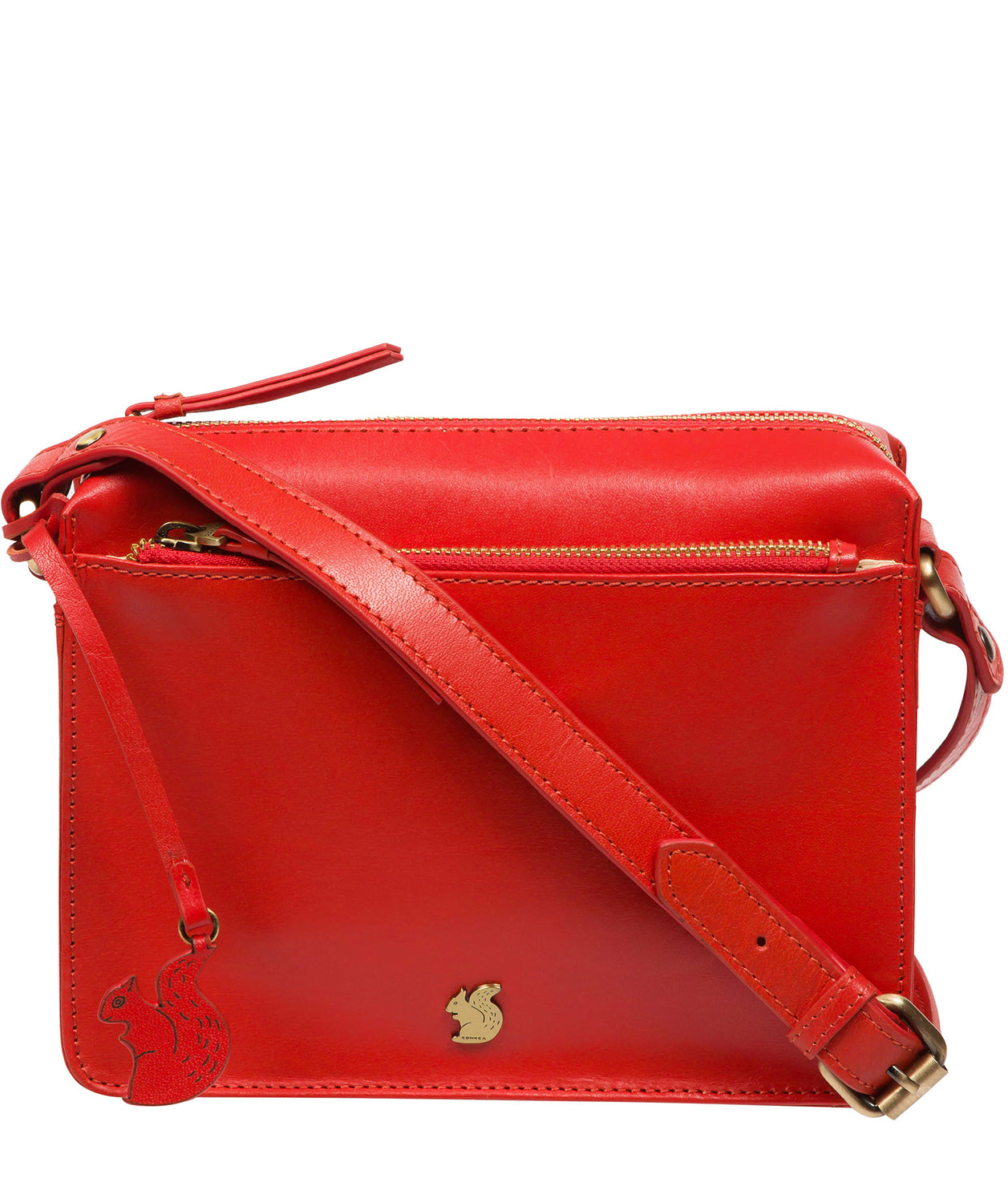 Conkca London Originals Collection Bags: 'Aurora' Orangeade Leather Cross Body Bag