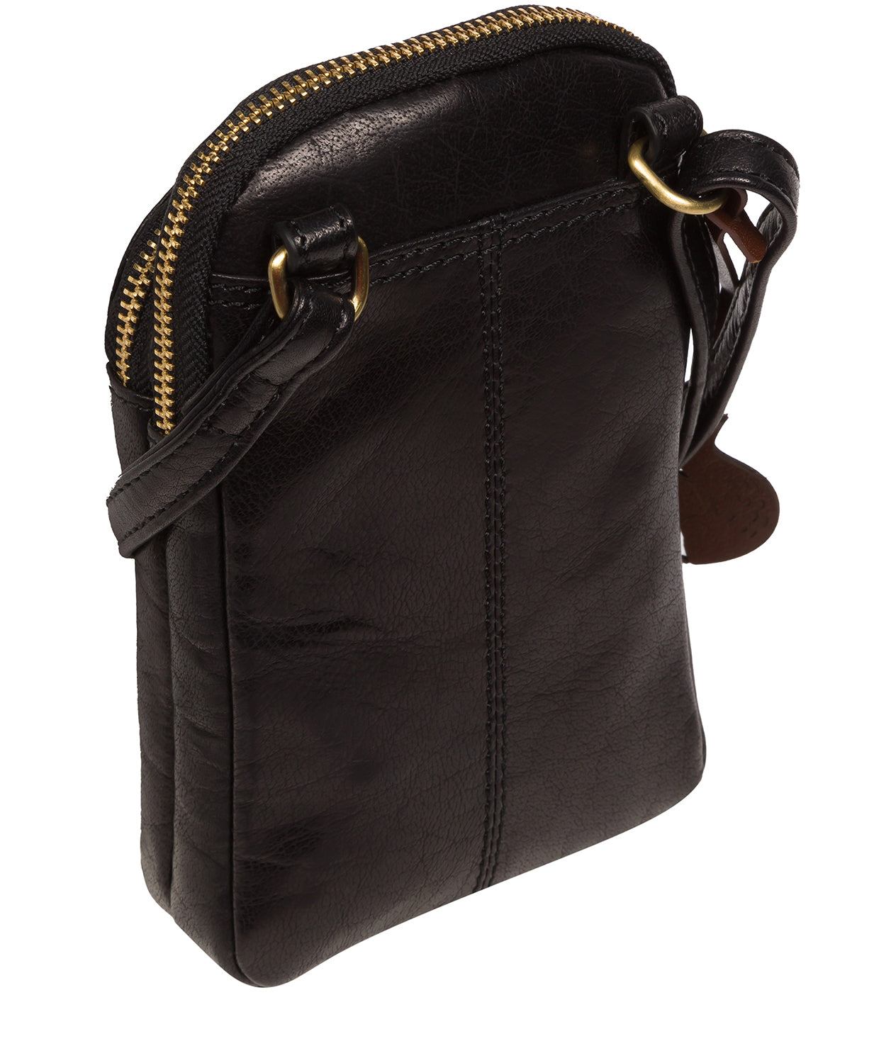 Conkca Signature Collection #product-type#: 'Leia' Black Leather Cross Body Phone Bag