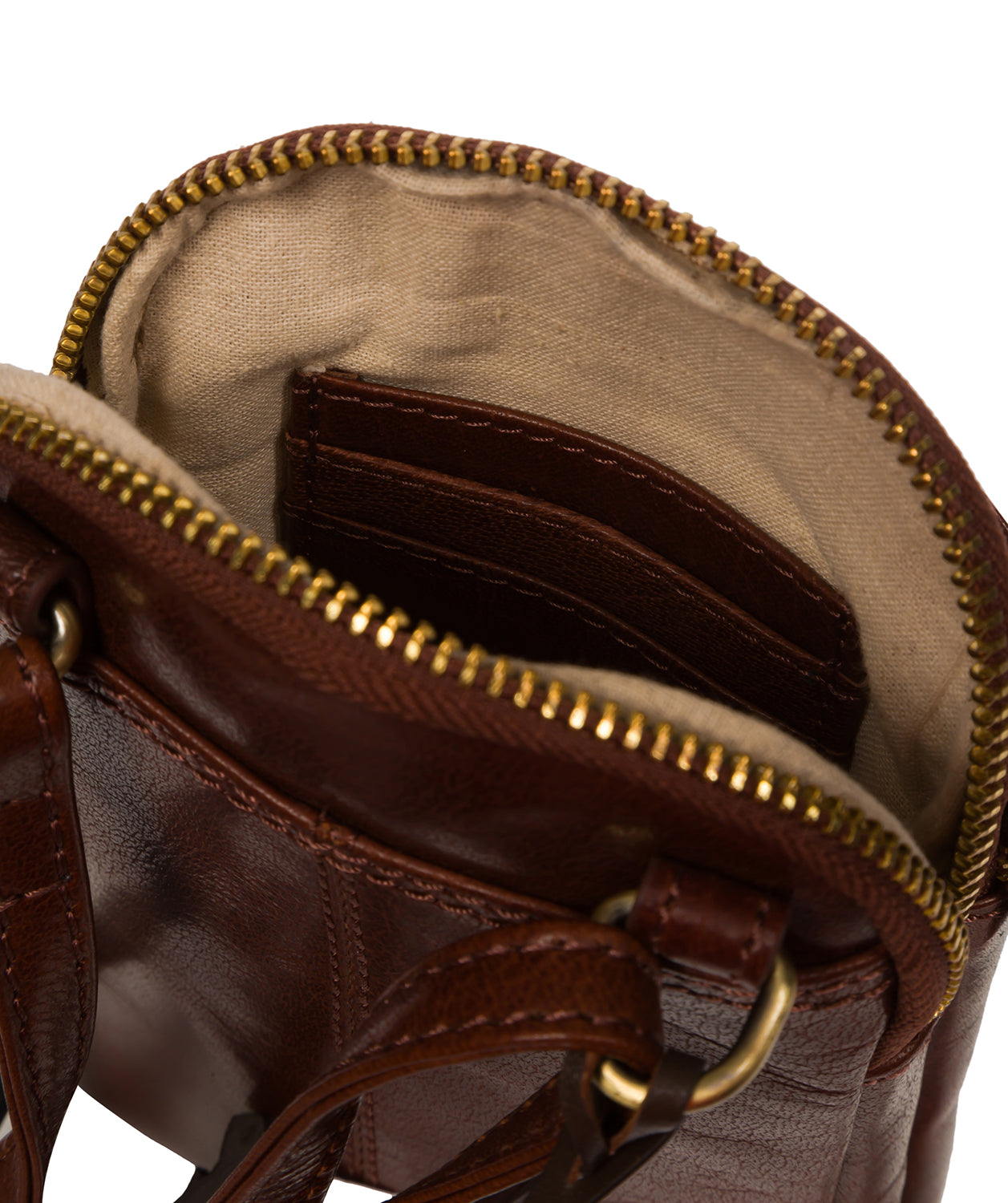 Conkca Signature Collection #product-type#: 'Leia' Conker Brown Leather Cross Body Phone Bag