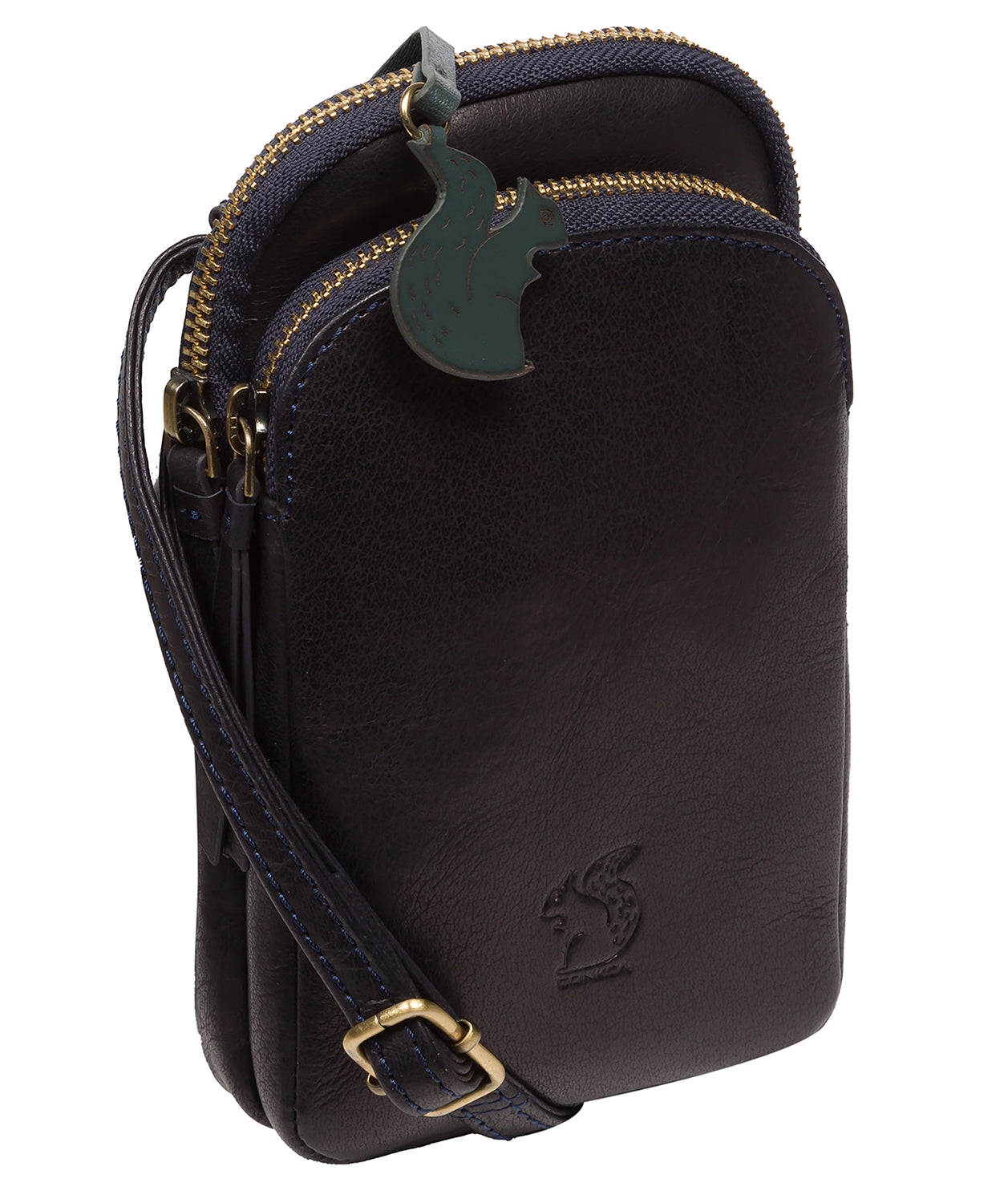 'Leia' Navy Leather Cross Body Phone Bag