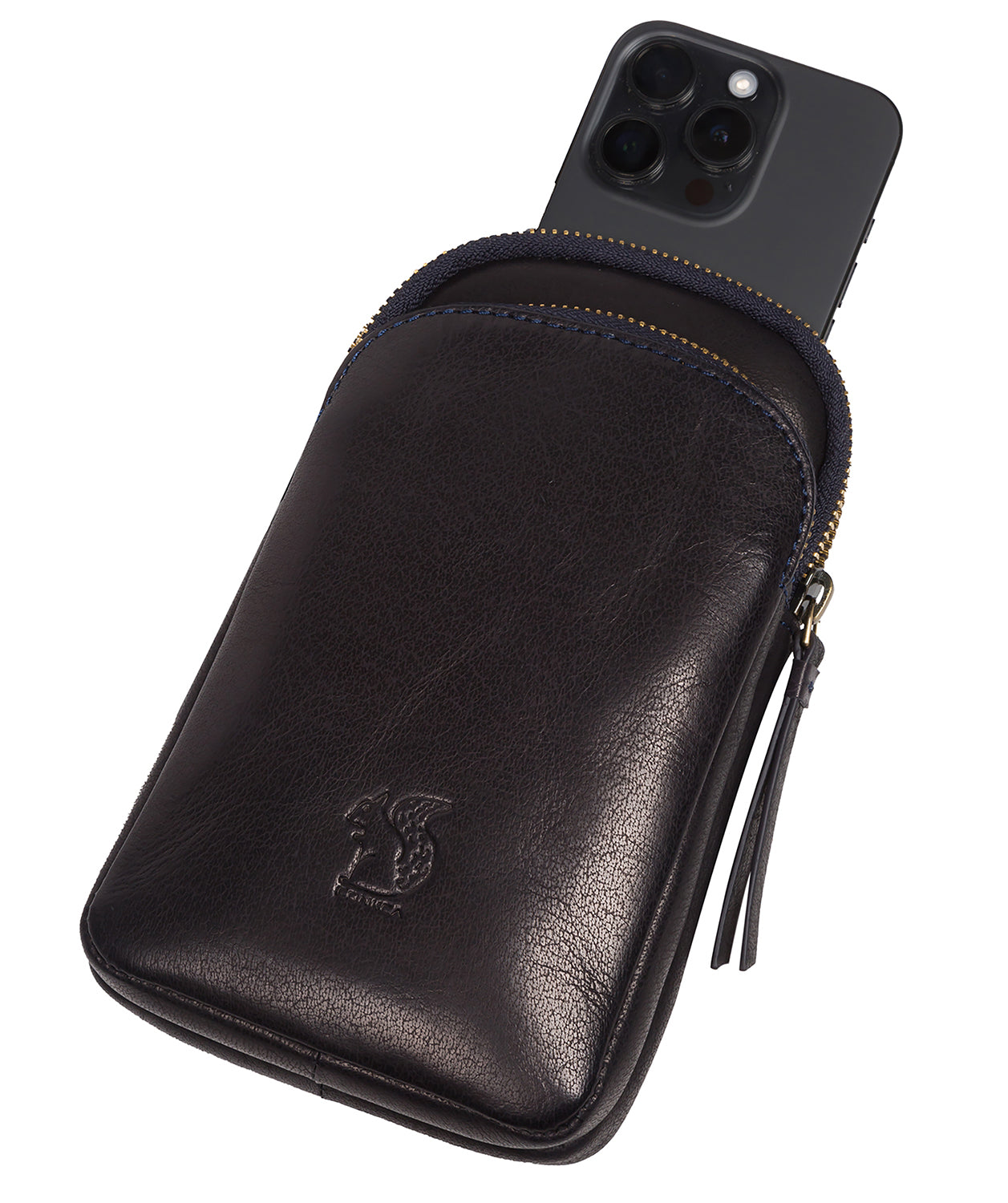 'Leia' Navy Leather Cross Body Phone Bag