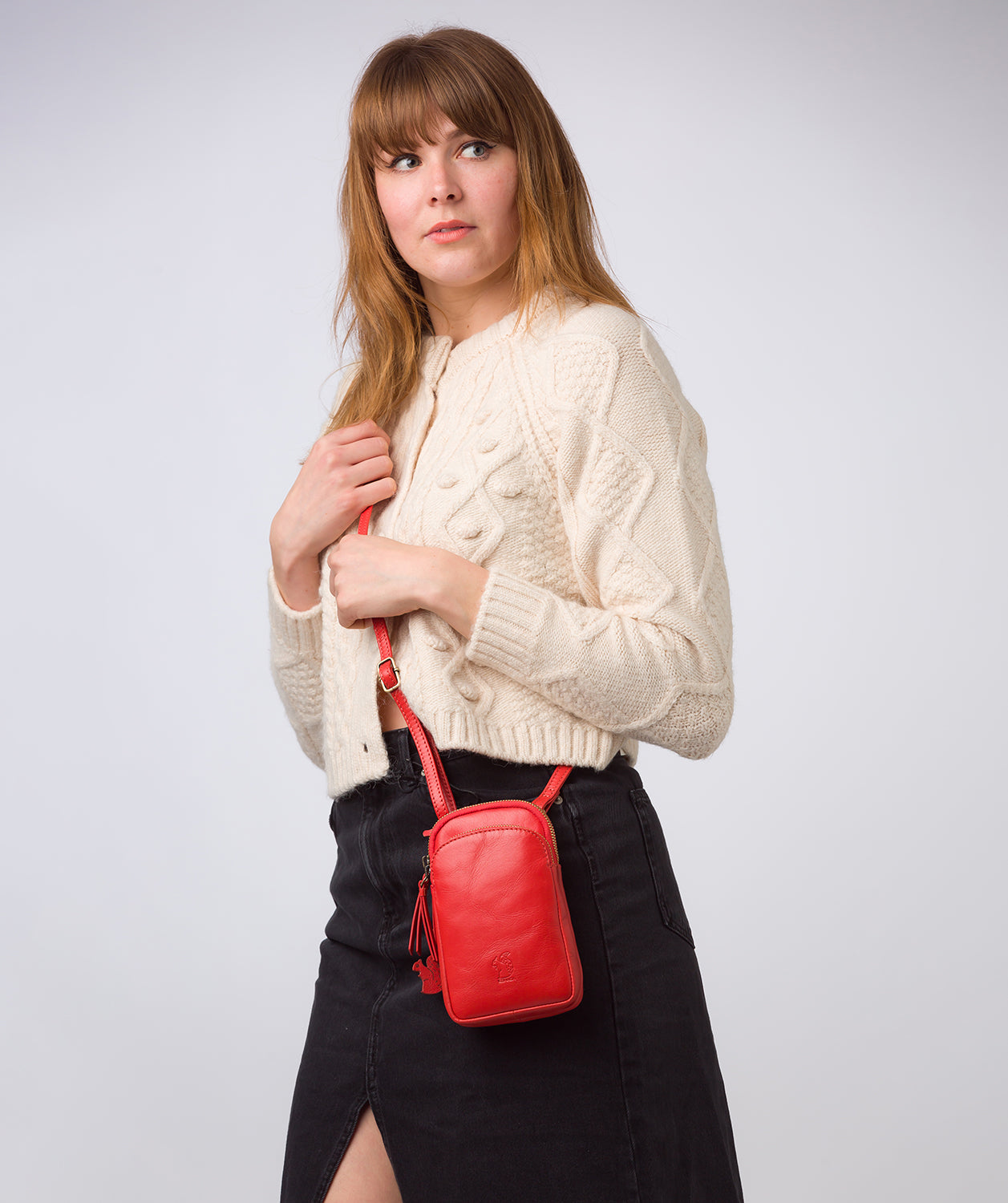 'Leia' Orangeade Leather Cross Body Phone Bag