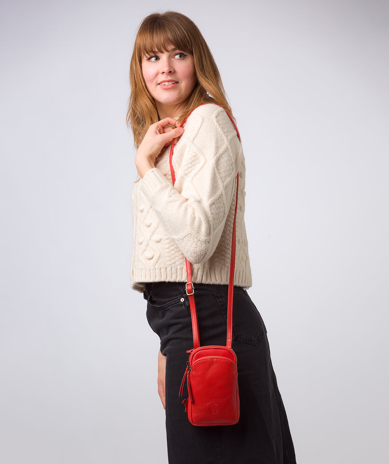 'Leia' Orangeade Leather Cross Body Phone Bag