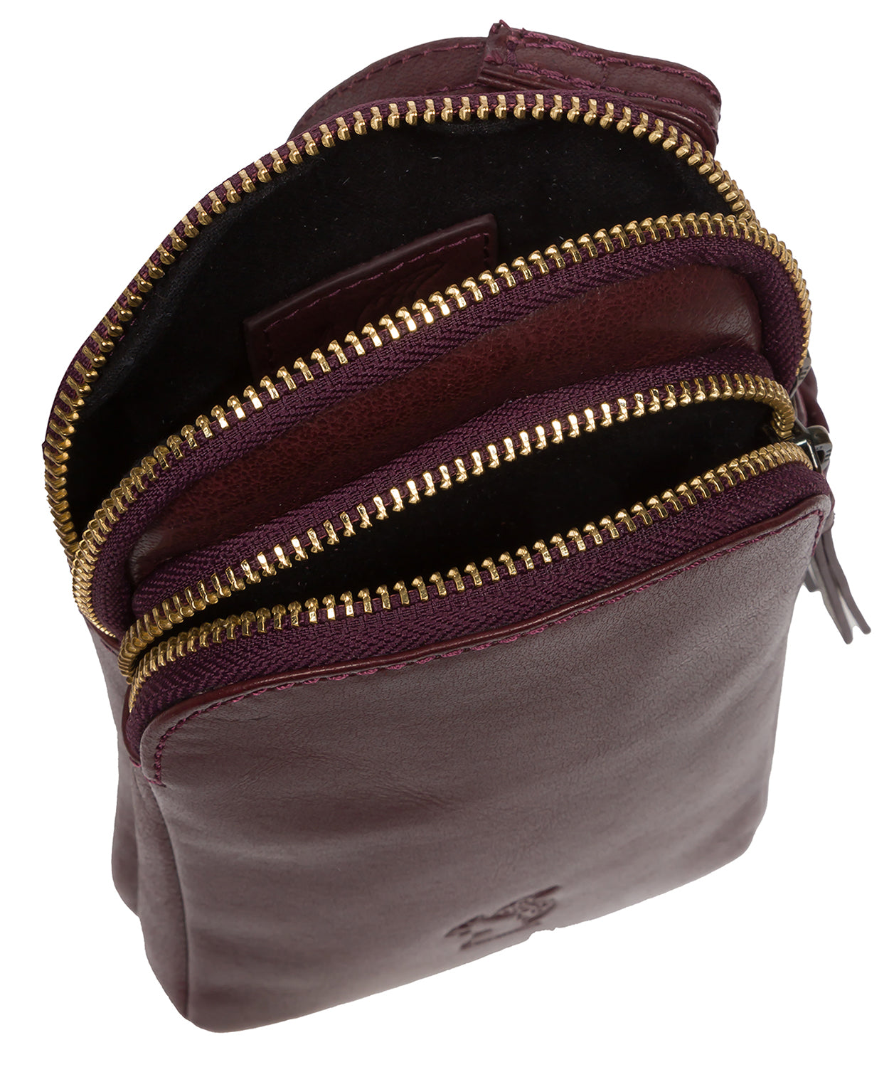 'Leia' Plum Leather Cross Body Phone Bag