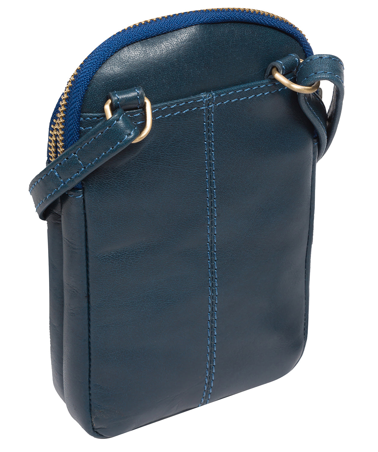 'Leia' Snorkel Blue Leather Cross Body Phone Bag