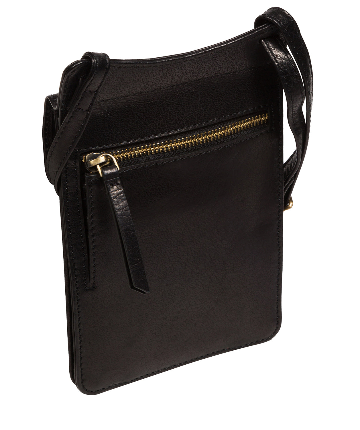 Milly Black Leather Cross Body Phone Bag