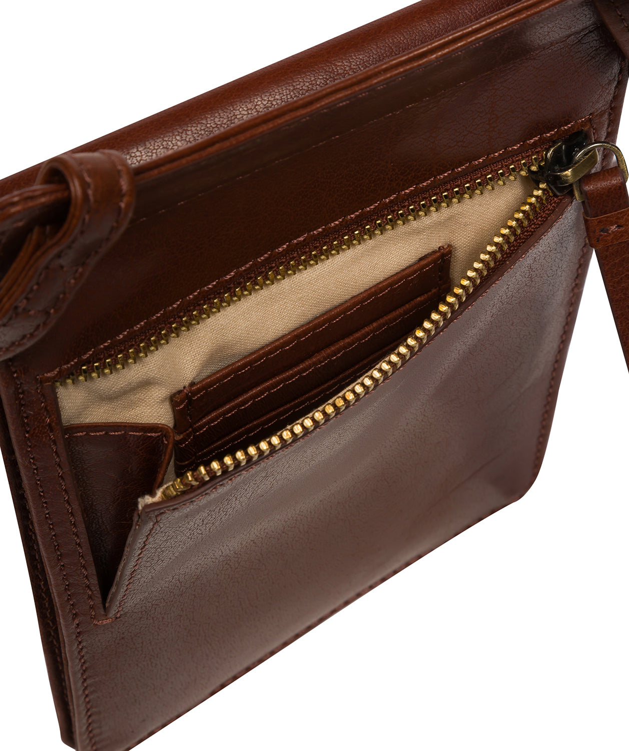 'Milly' Conker Brown Leather Cross Body Phone Bag