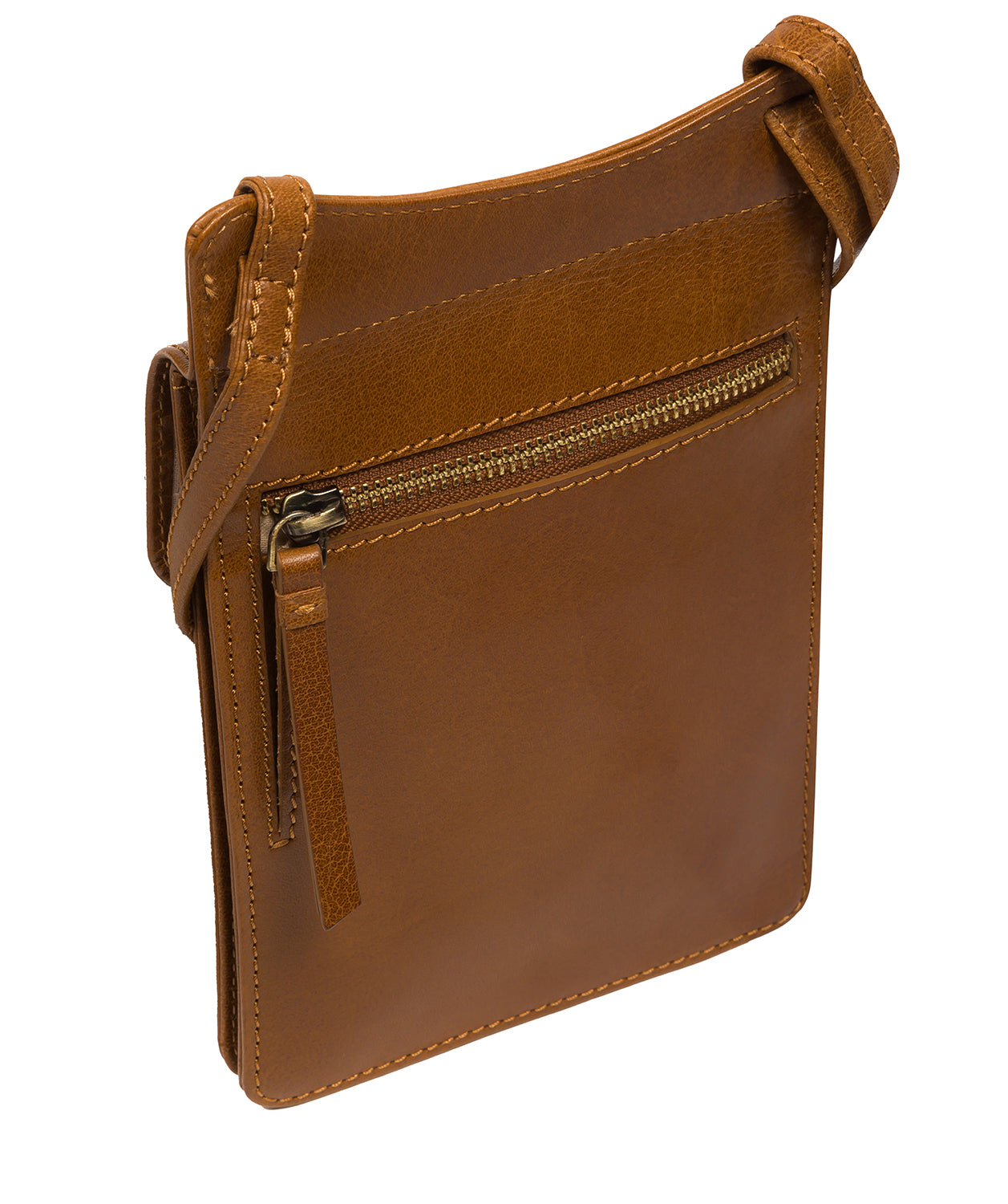 'Milly' Dark Tan Leather Cross Body Phone Bag